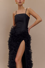 Magnolia Tiered Ruffle Maxi Dress - Black