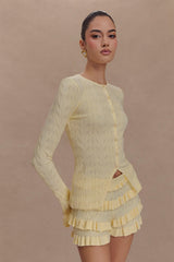 Amy Pointelle Knit Frill Bloomers - Lemon