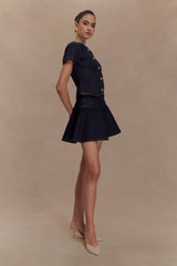 Arista Denim Mini Skirt - Washed Indigo Blue