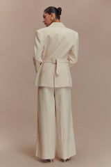 Mila Straight Leg Suiting Pant - Buttermilk