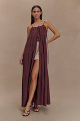 Lenny Front Tie Top - Chocolate