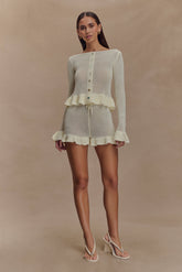 Eleanor Knit Frill Shorts - White