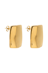 Georgia Rounded Rectangular Earrings - Gold