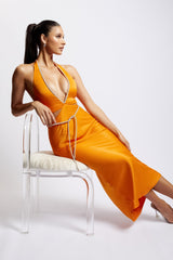 Lila Diamante Rope Midi Dress - Mandarin