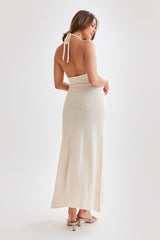 Cherie Knit Halter Maxi Dress - Nude