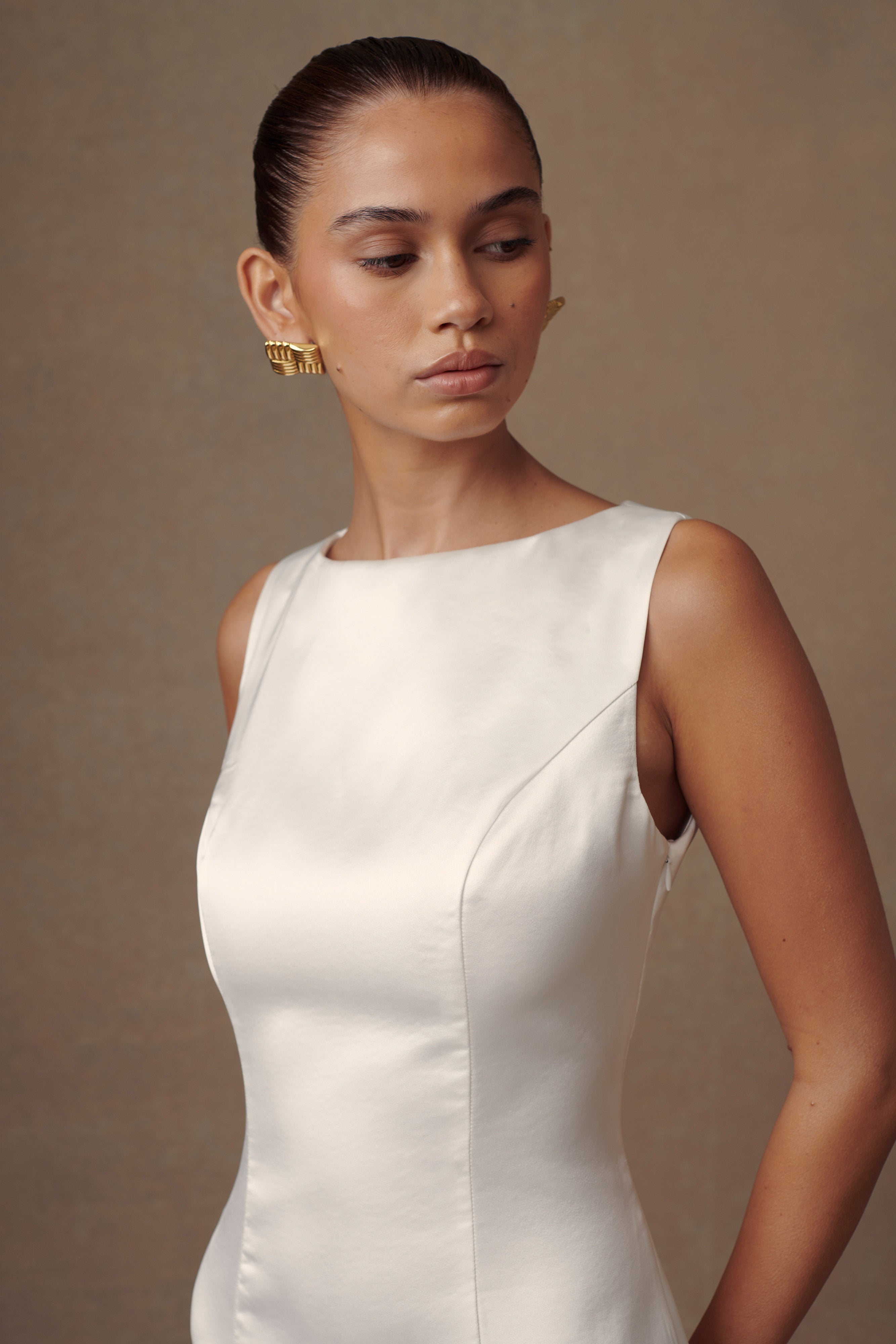 Fontanne Satin Wedding Gown - White