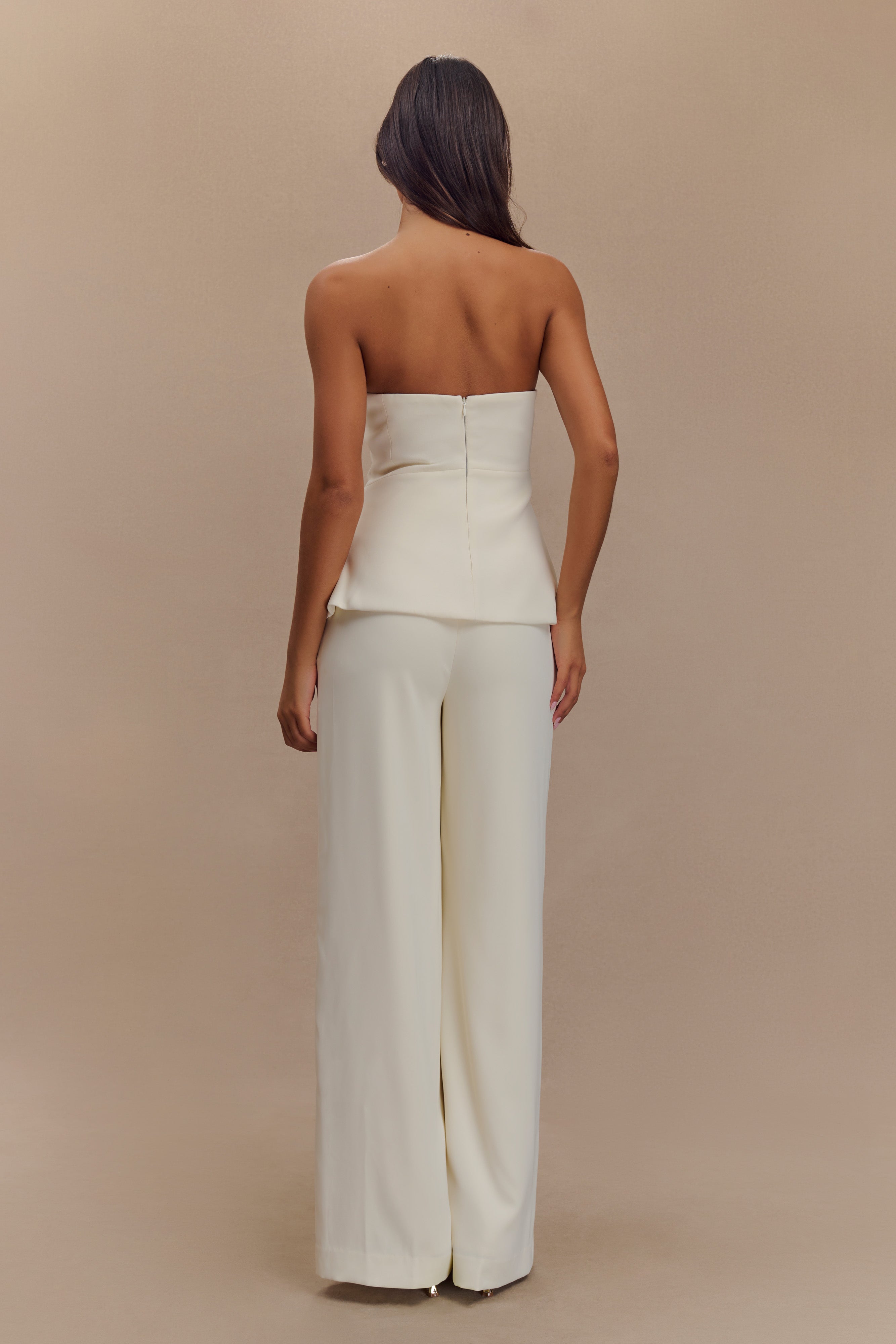 Faith Strapless Suiting Top - Ivory