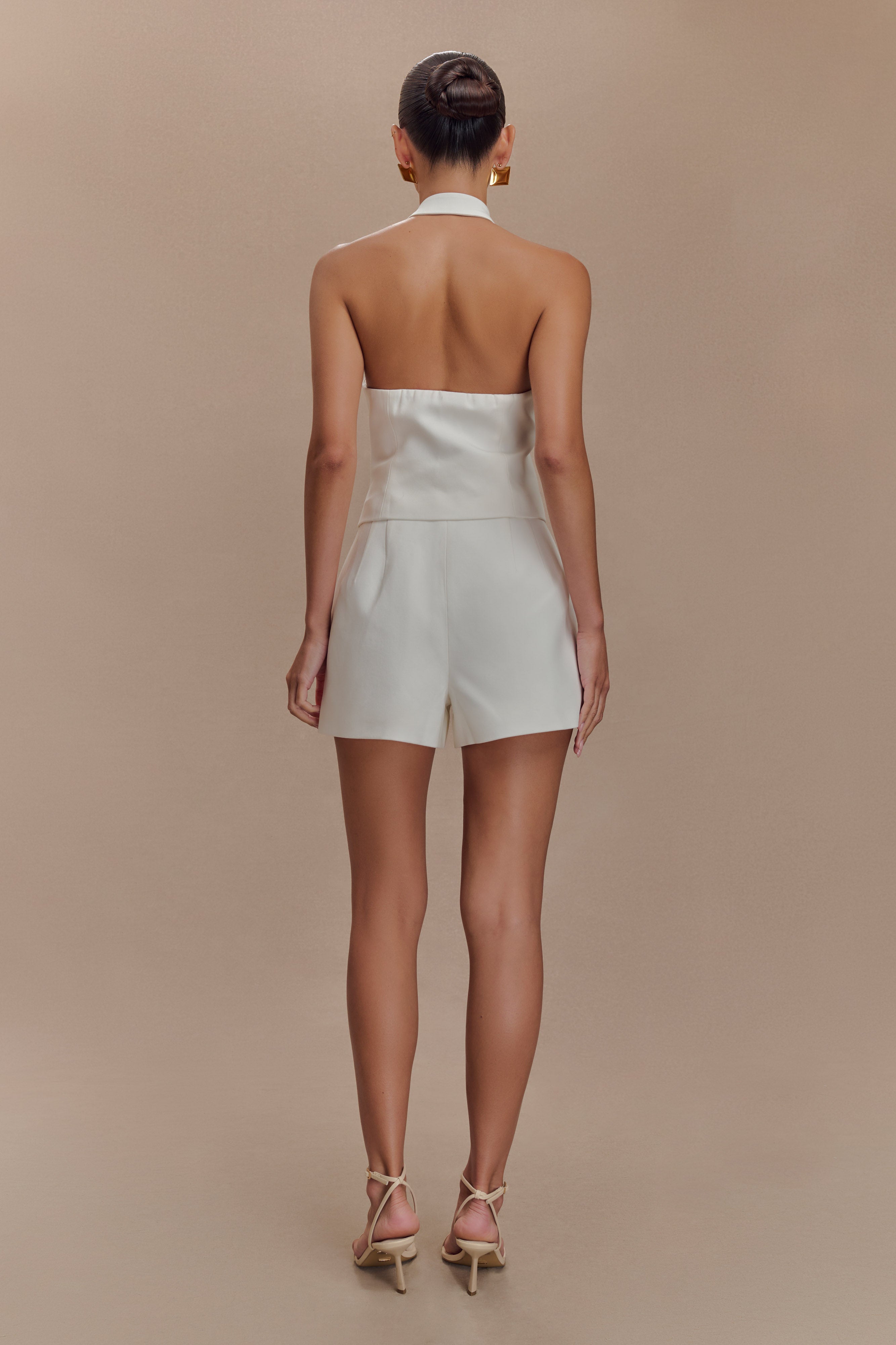 Silas High Waist Shorts - White