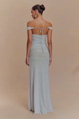 Arna Mesh Maxi Skirt - Pale Blue