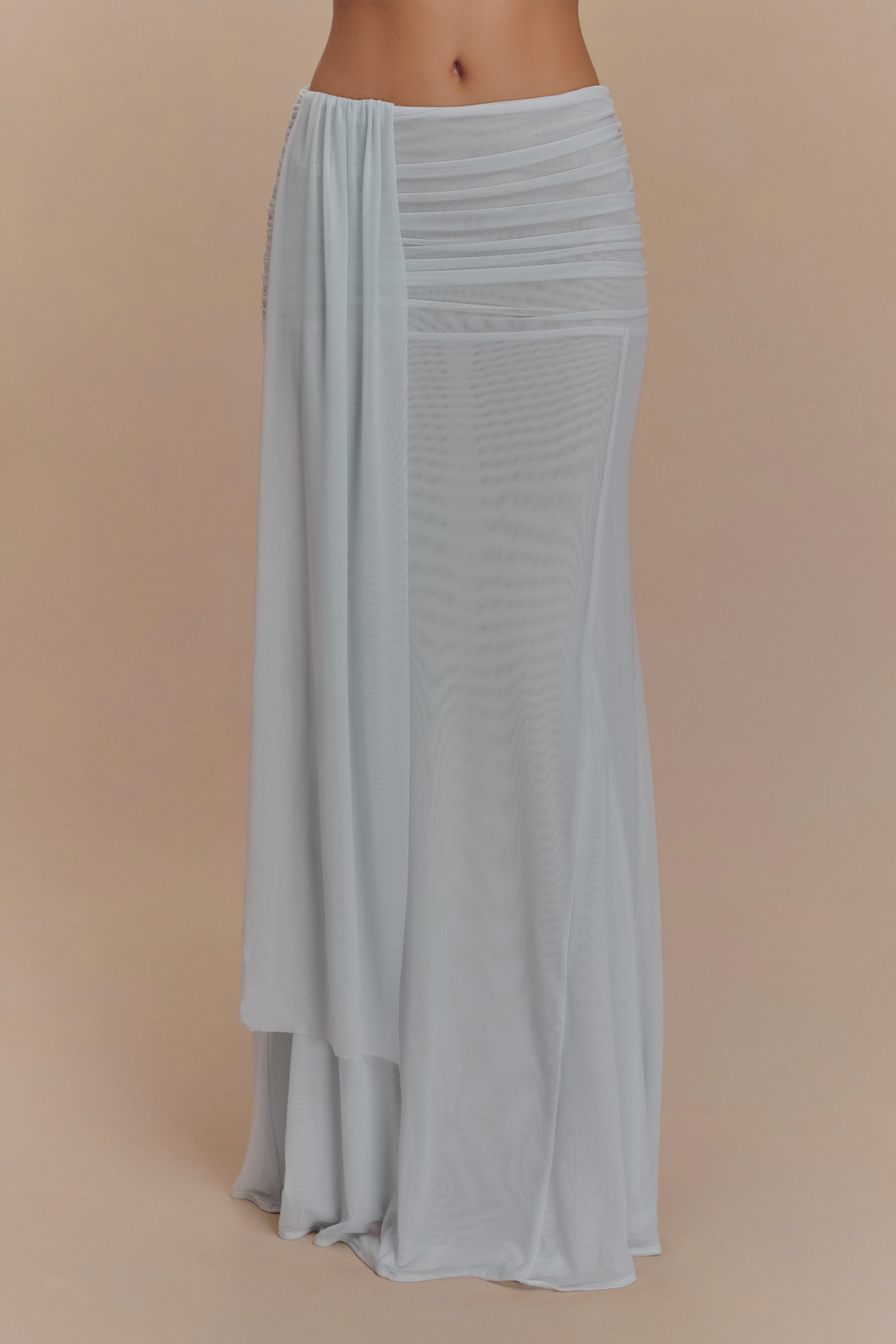Arna Mesh Maxi Skirt - Pale Blue