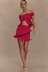 Haisley Knit Mini Skirt - Raspberry