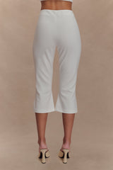 Layla Flared Crepe Capri Pants - White