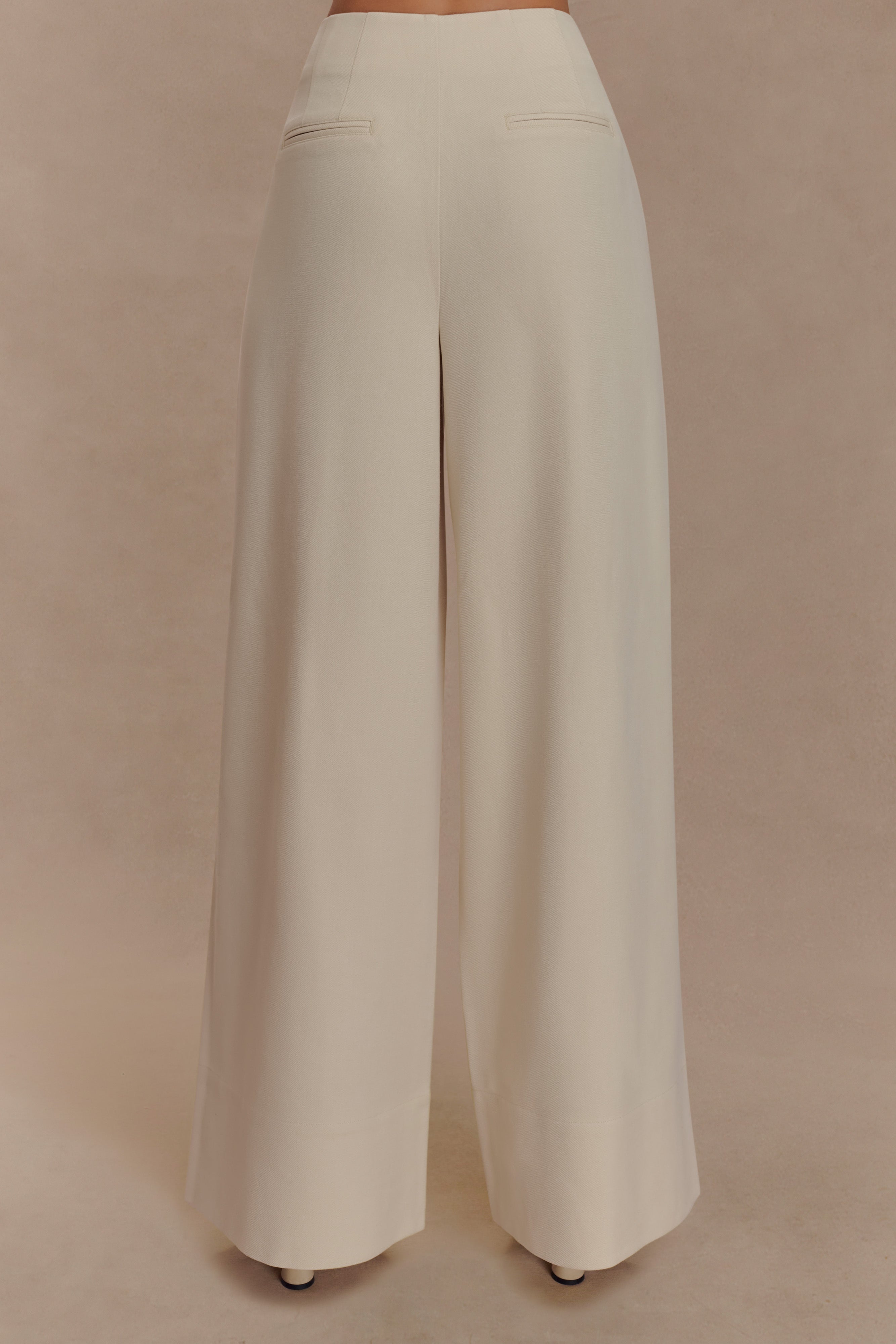 Mila Straight Leg Suiting Pant - Buttermilk
