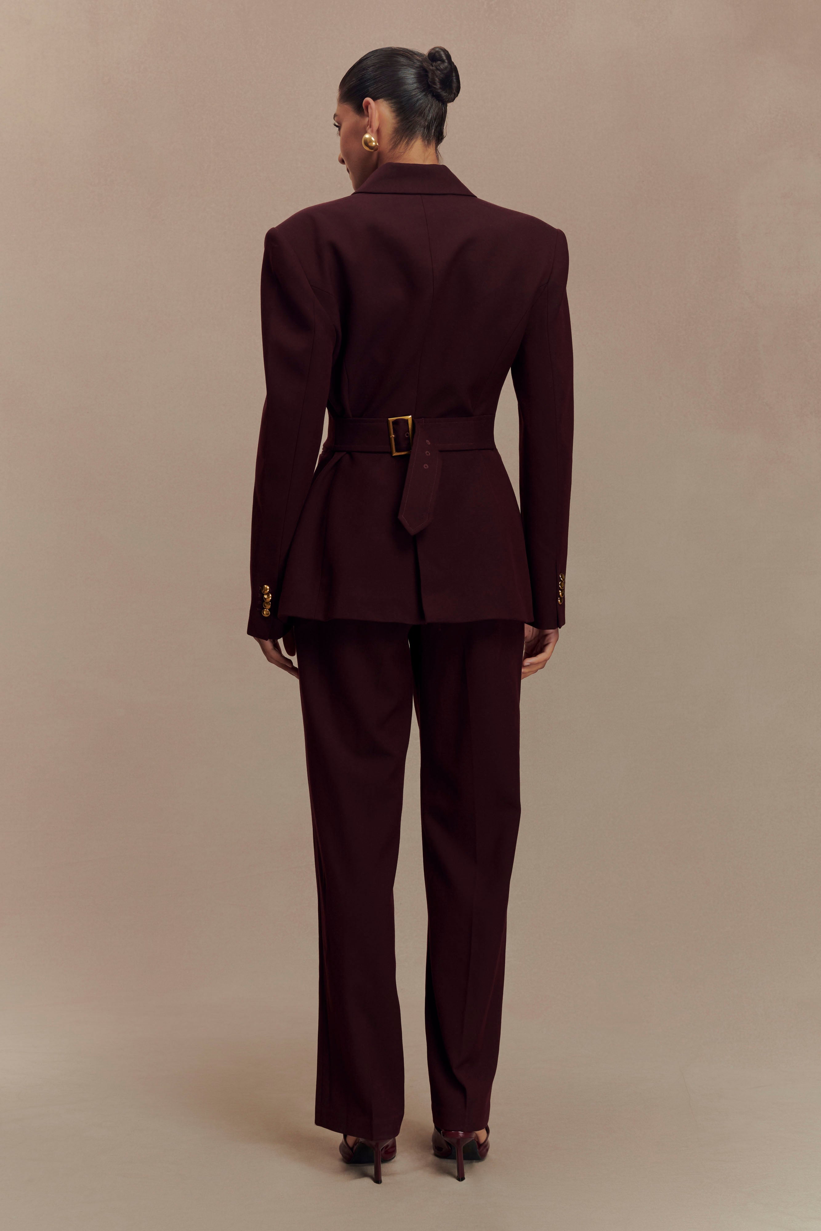 Bellamy Cinched Blazer - Mahogany