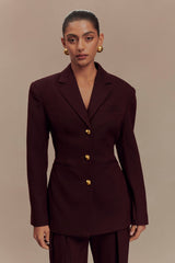 Bellamy Cinched Blazer - Mahogany