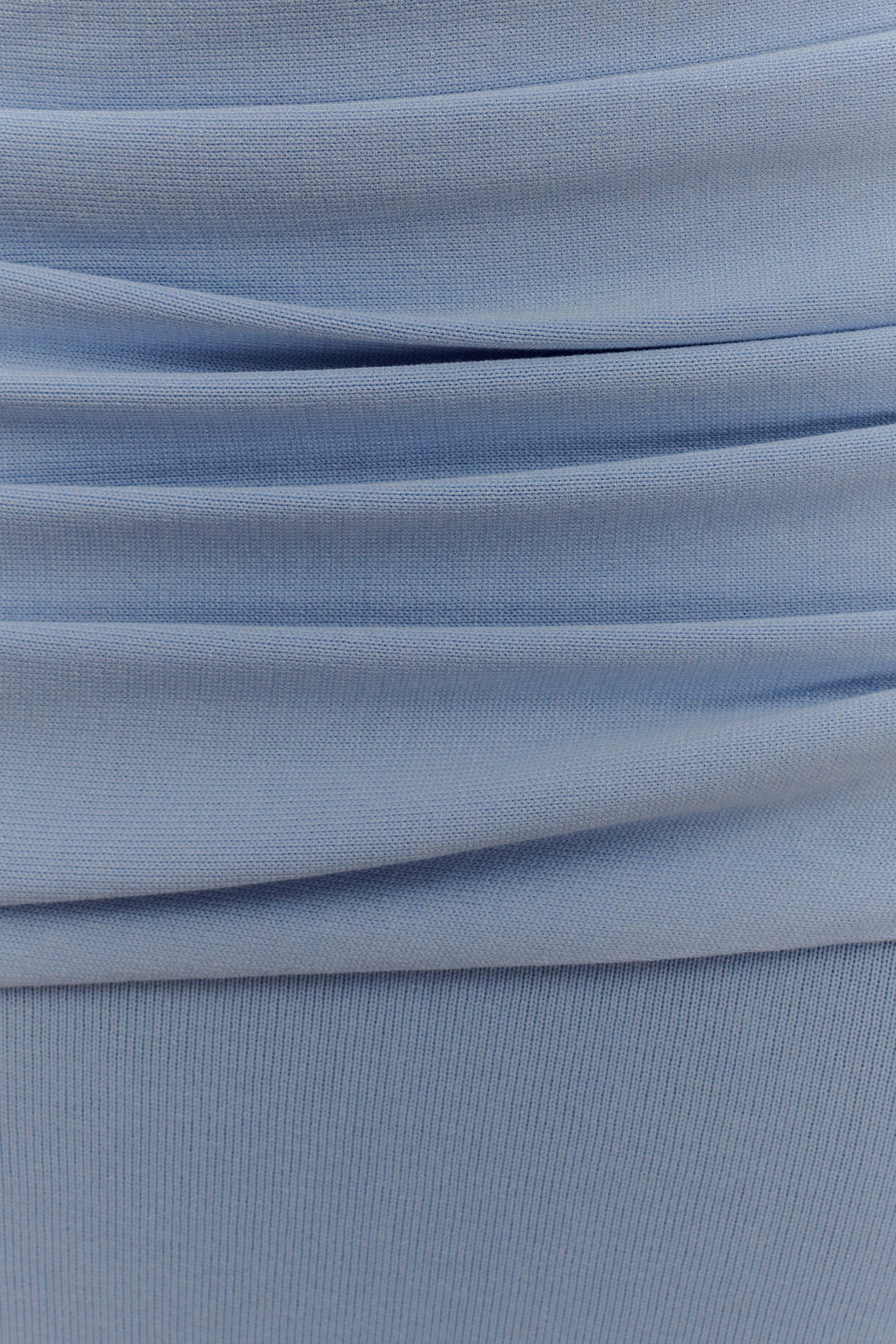 Irene Gathered Knit Maxi Skirt - Blue