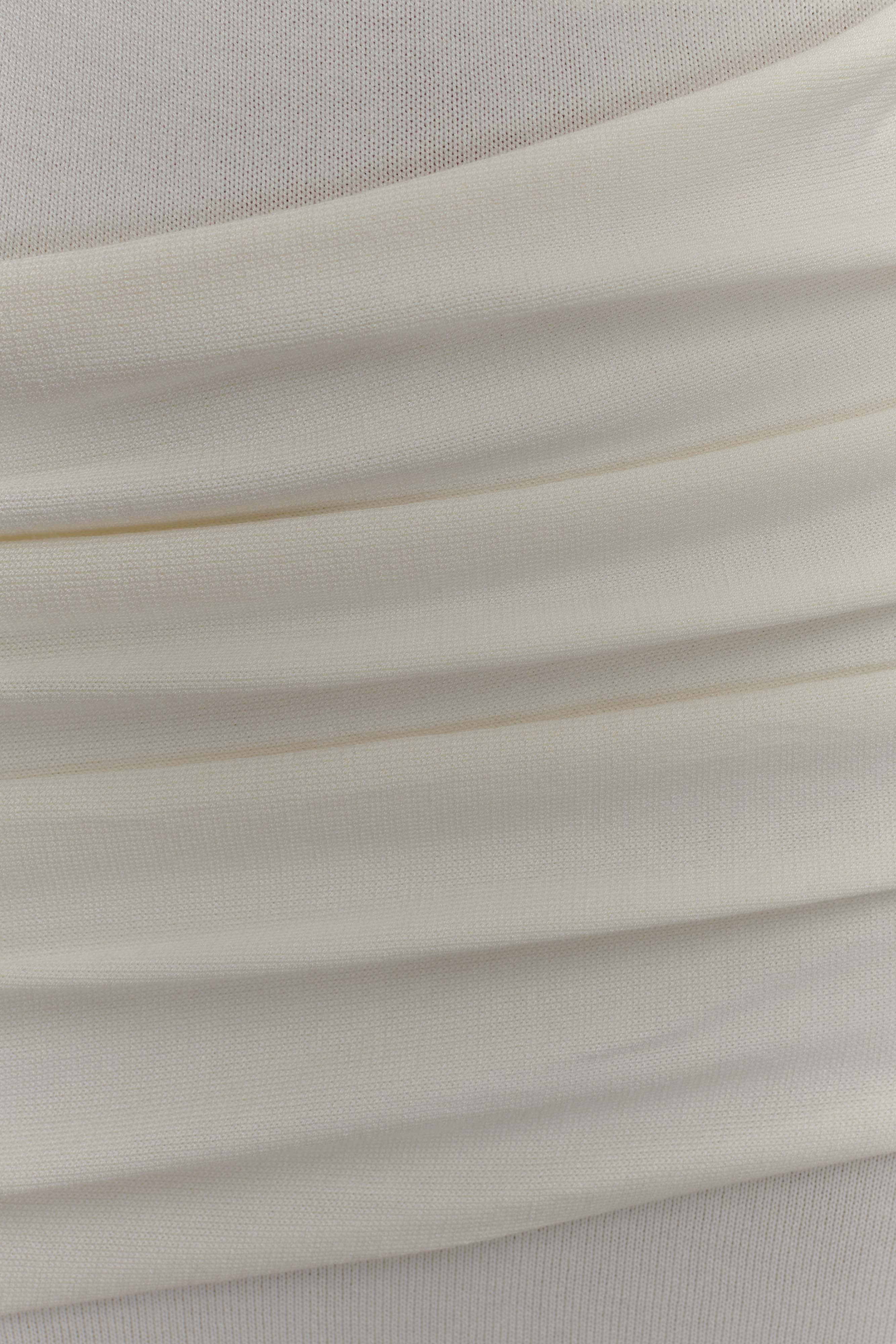 Irene Gathered Knit Maxi Skirt - Ivory