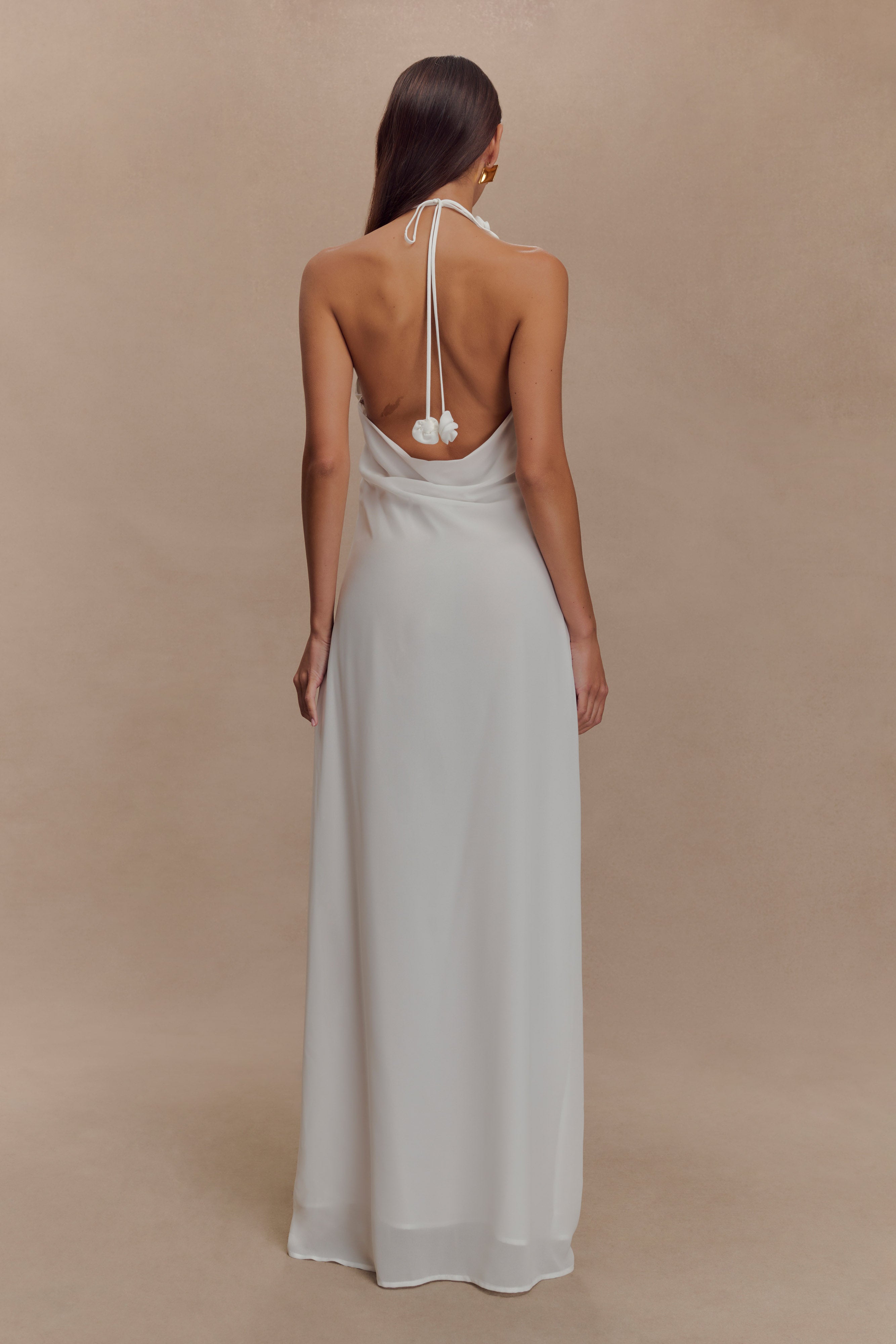 Rosalia Cowl Neck Maxi Dress - White