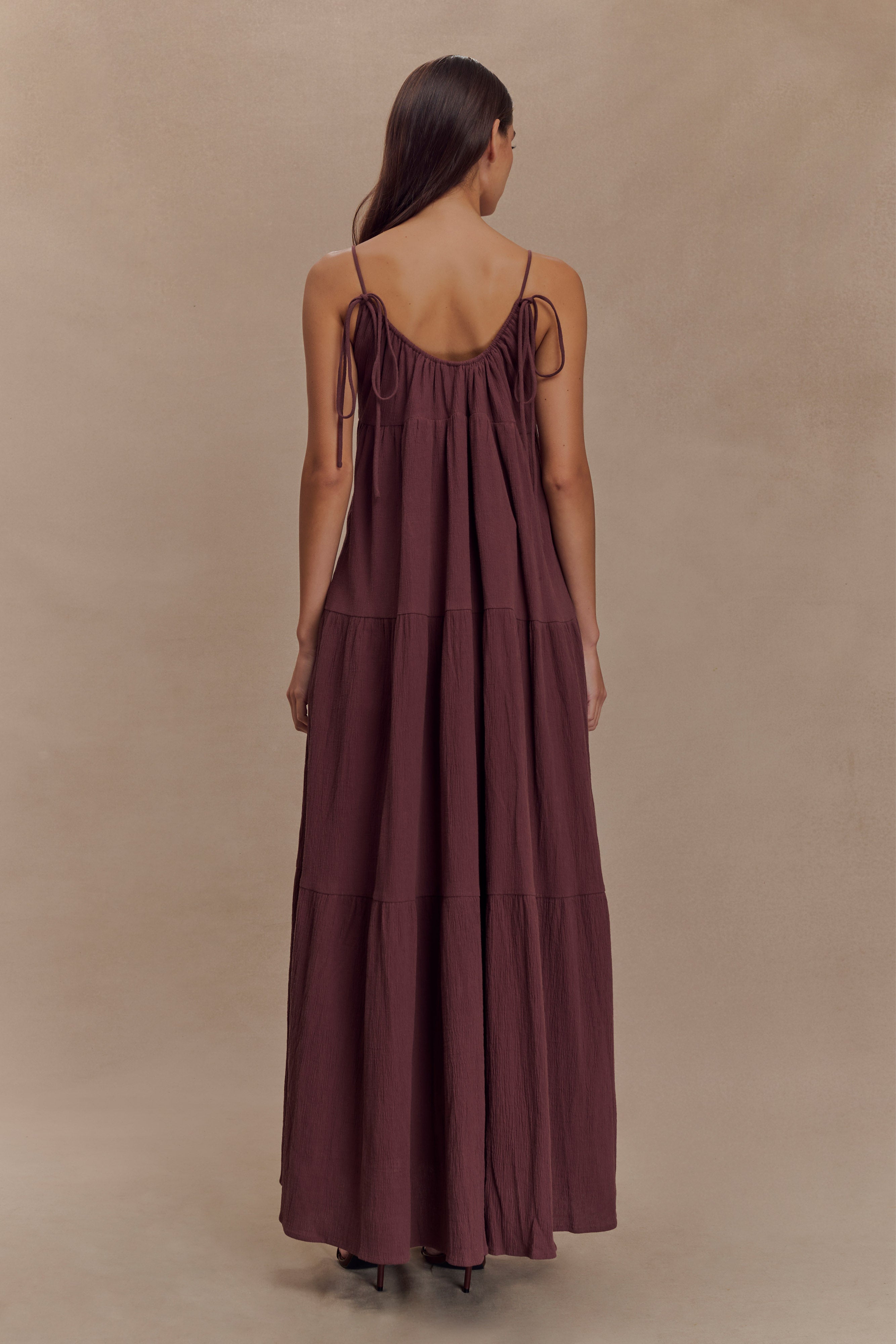 Lenny Front Tie Top - Chocolate