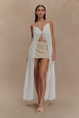 Lenny Front Tie Top - White