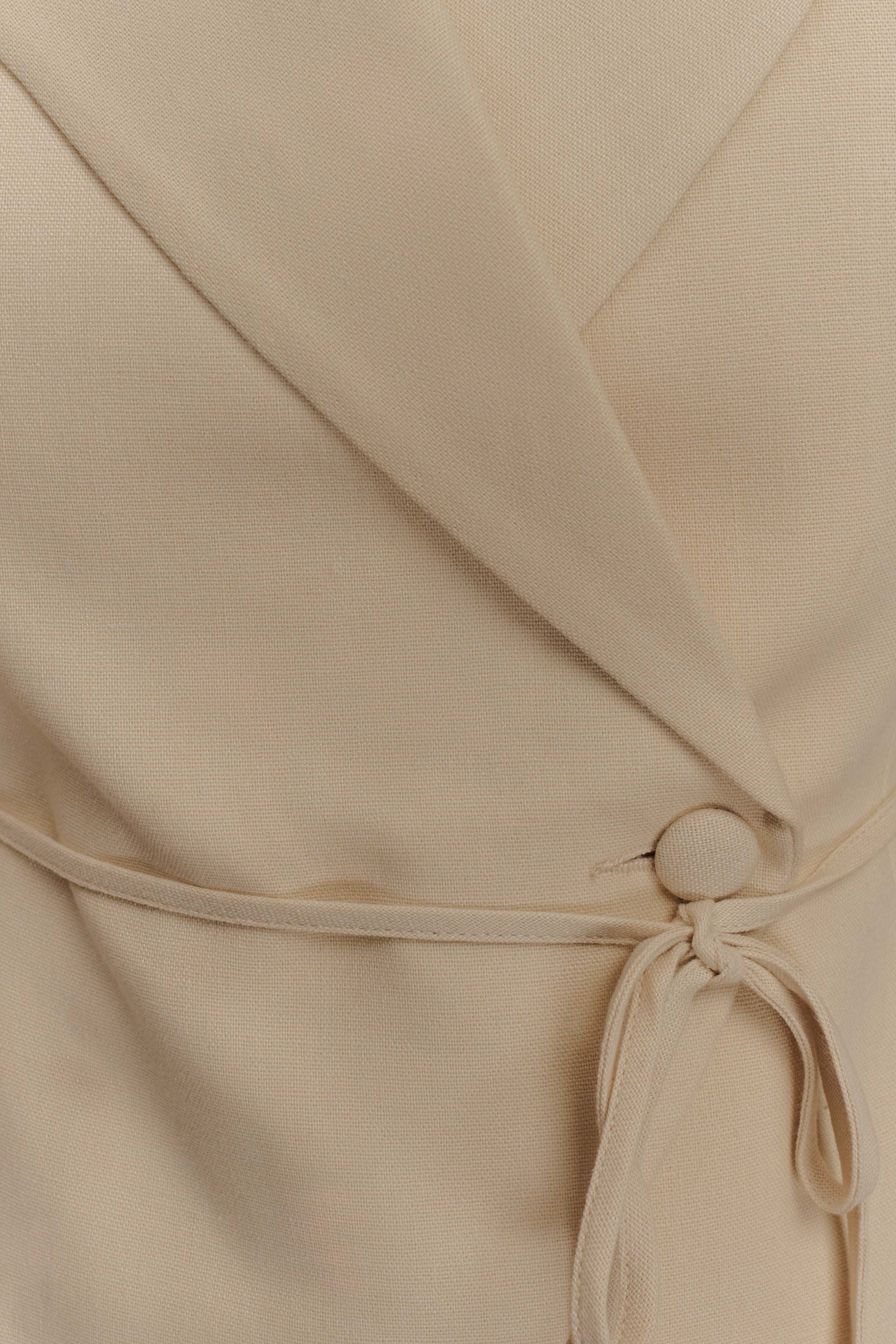 Andina Shortsleeve Linen Top - Natural Beige