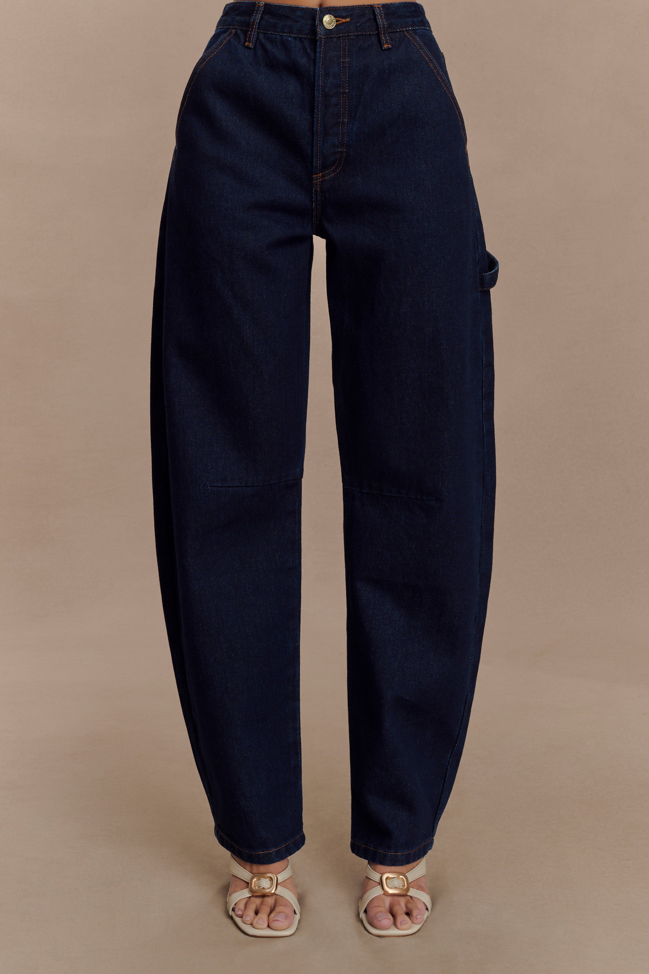 Renata Barrel Denim Jeans - Indigo Blue