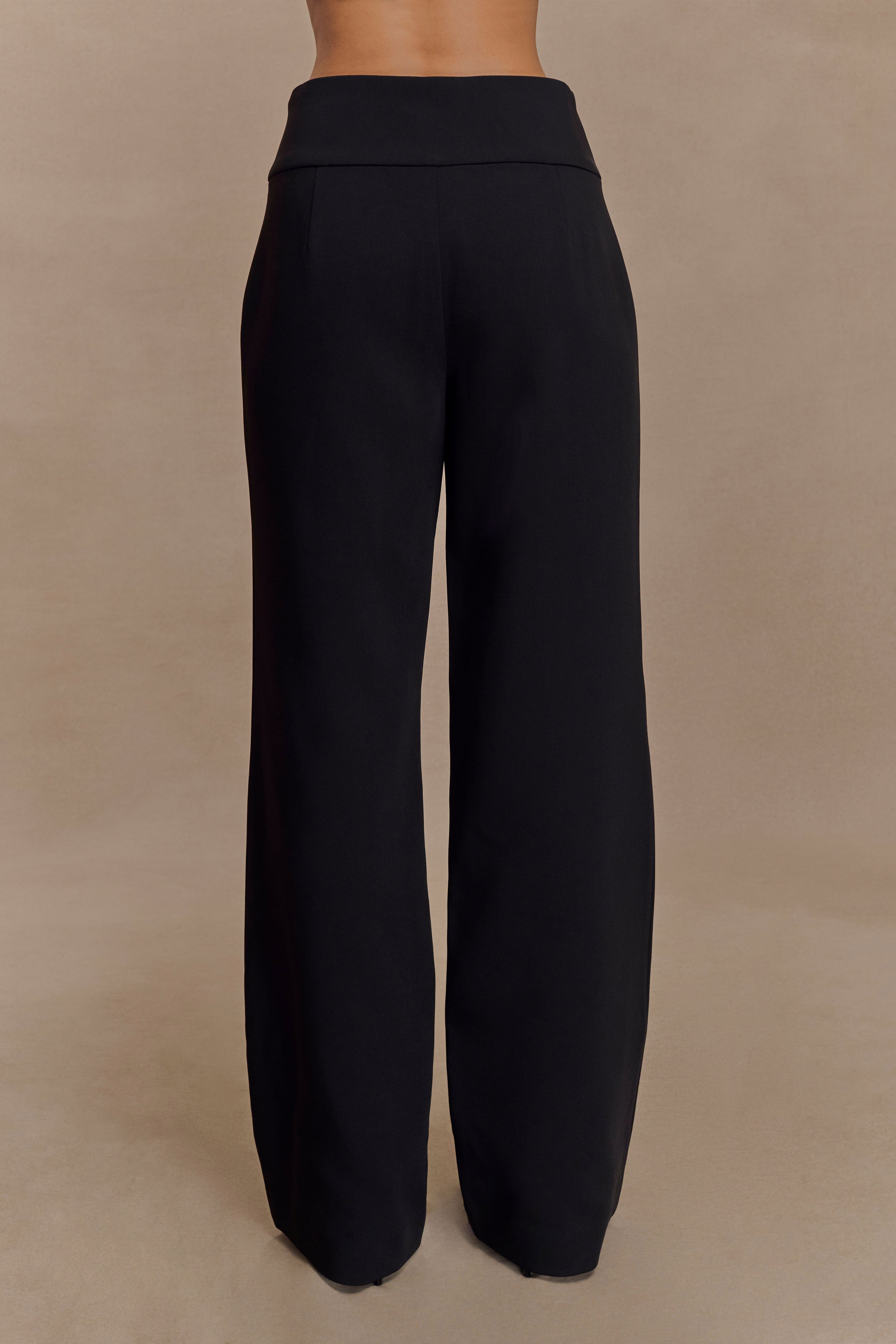 Lindie Straight Leg Suiting Pants - Black