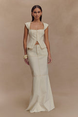 Loretta Denim Maxi Skirt - Ecru