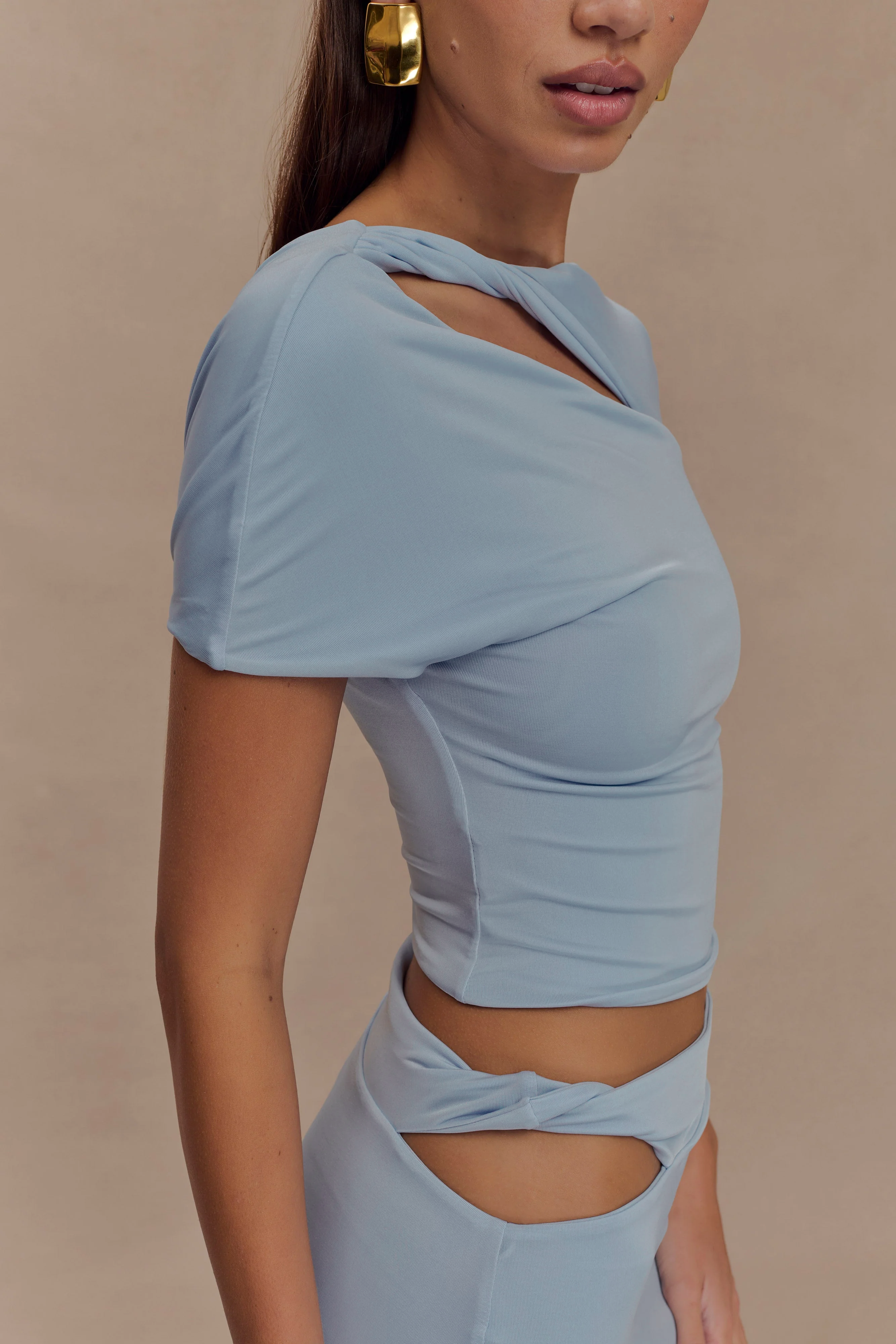 Haven Slinky Twist Top - Pale Blue