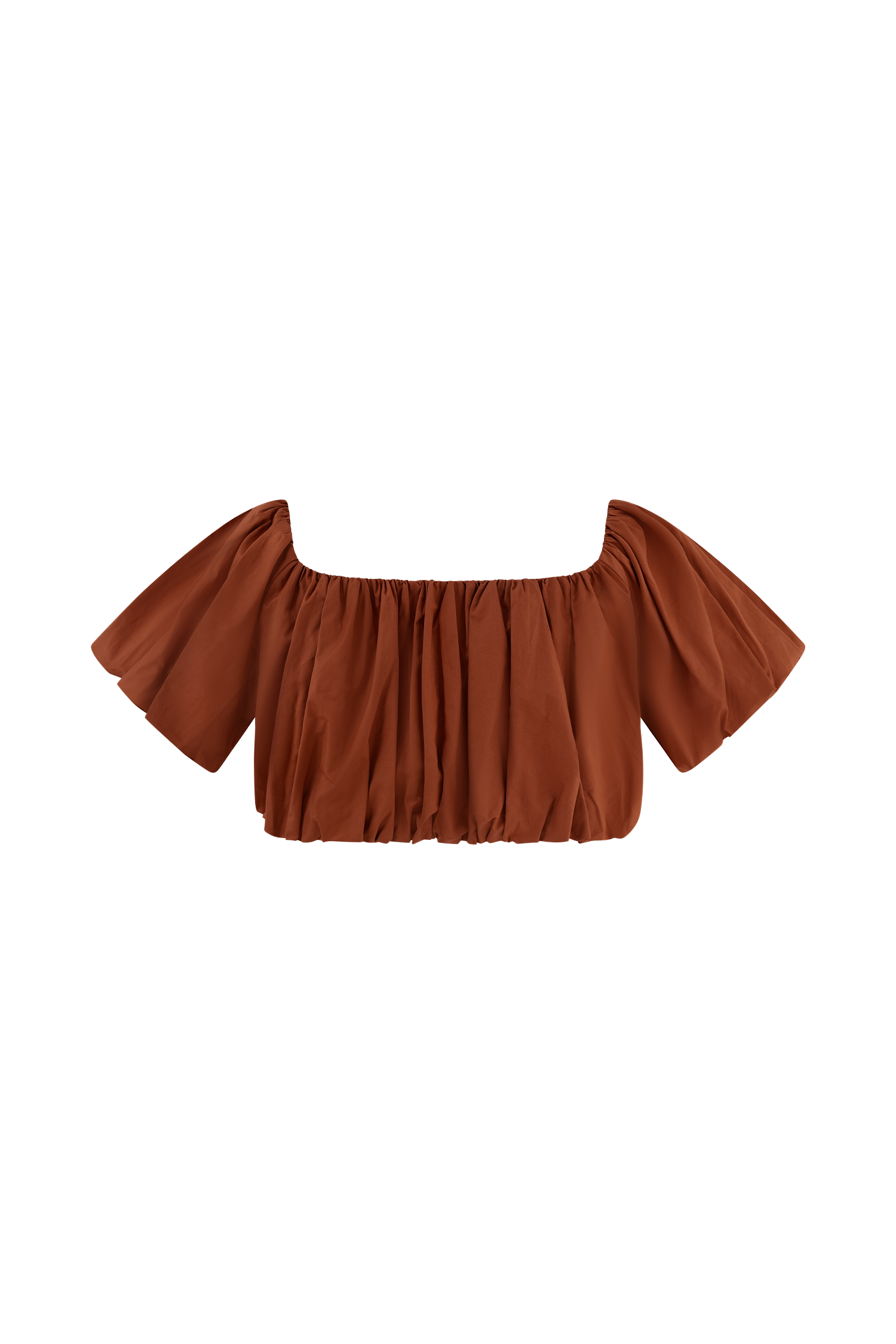 Autumn Off Shoulder Bubble Top - Burnt Orange