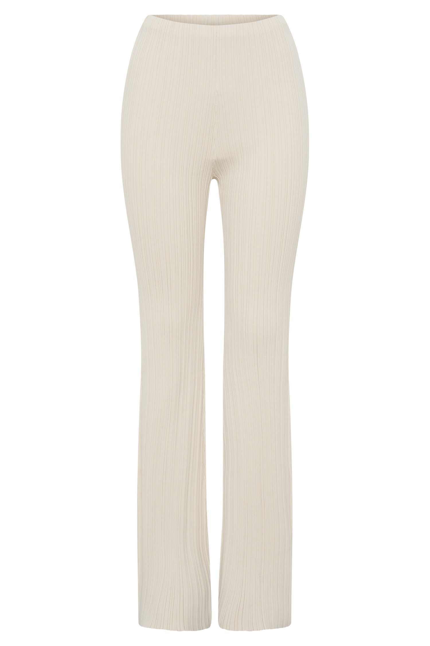 Chiara Straight Leg Rib Knit Pant - Cream