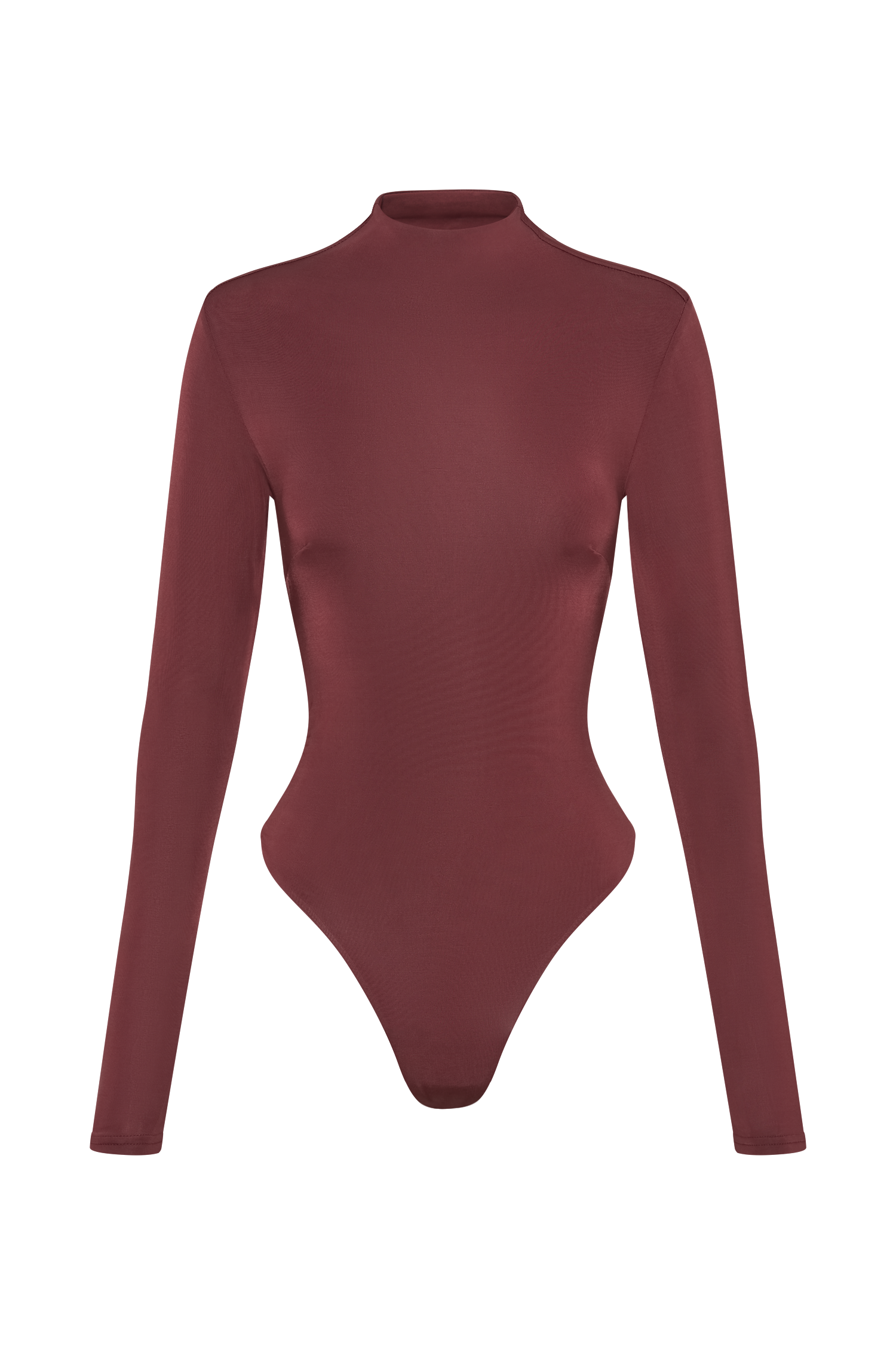 Elani Slinky High Neck Bodysuit - Wine