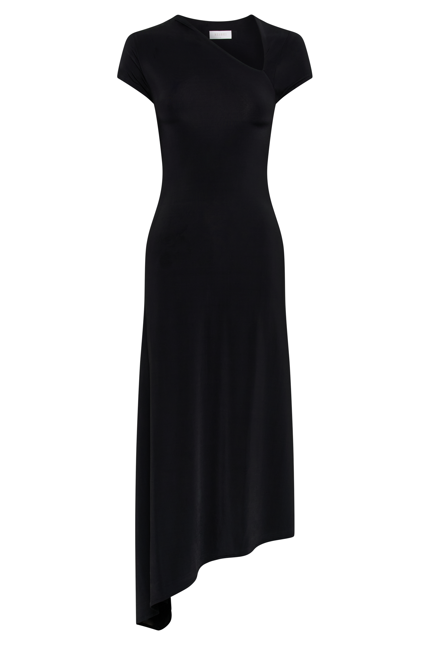 Ilaria Slinky Maxi Dress With Cut Out - Black
