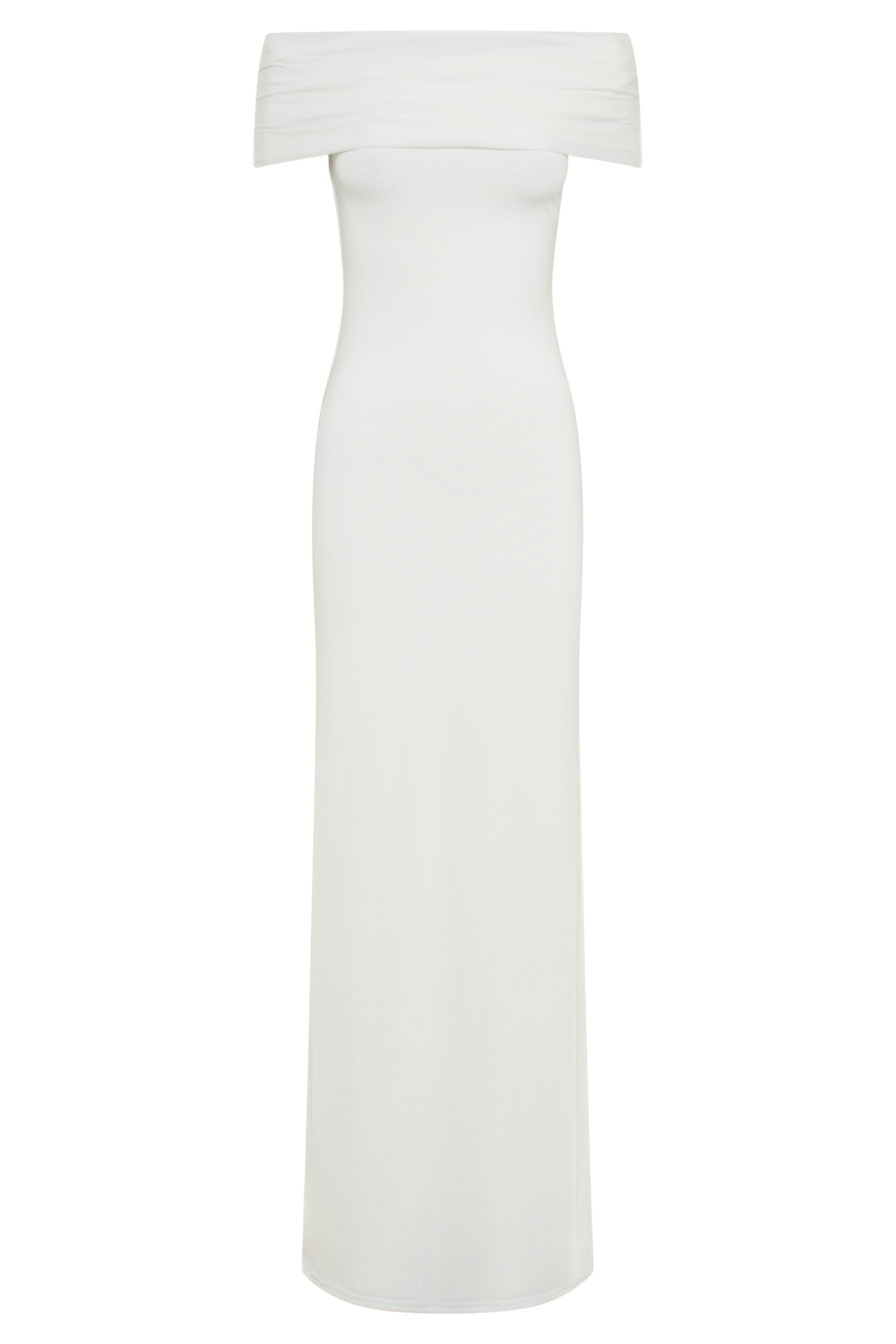 Cassandra Off Shoulder Slinky Maxi Dress - White