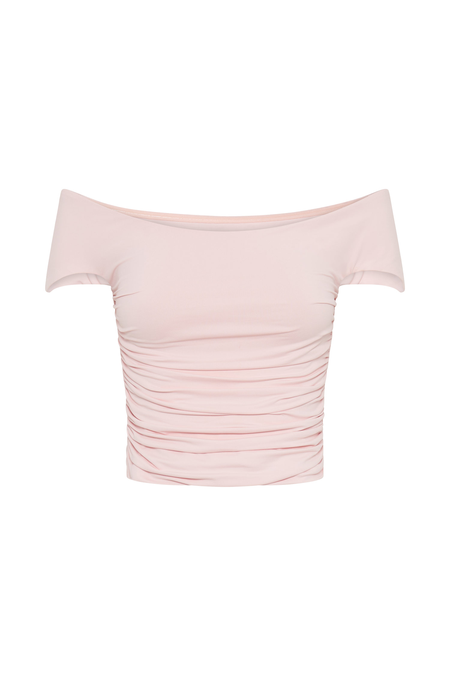 Piper Ruched Off Shoulder Top - Pale Pink