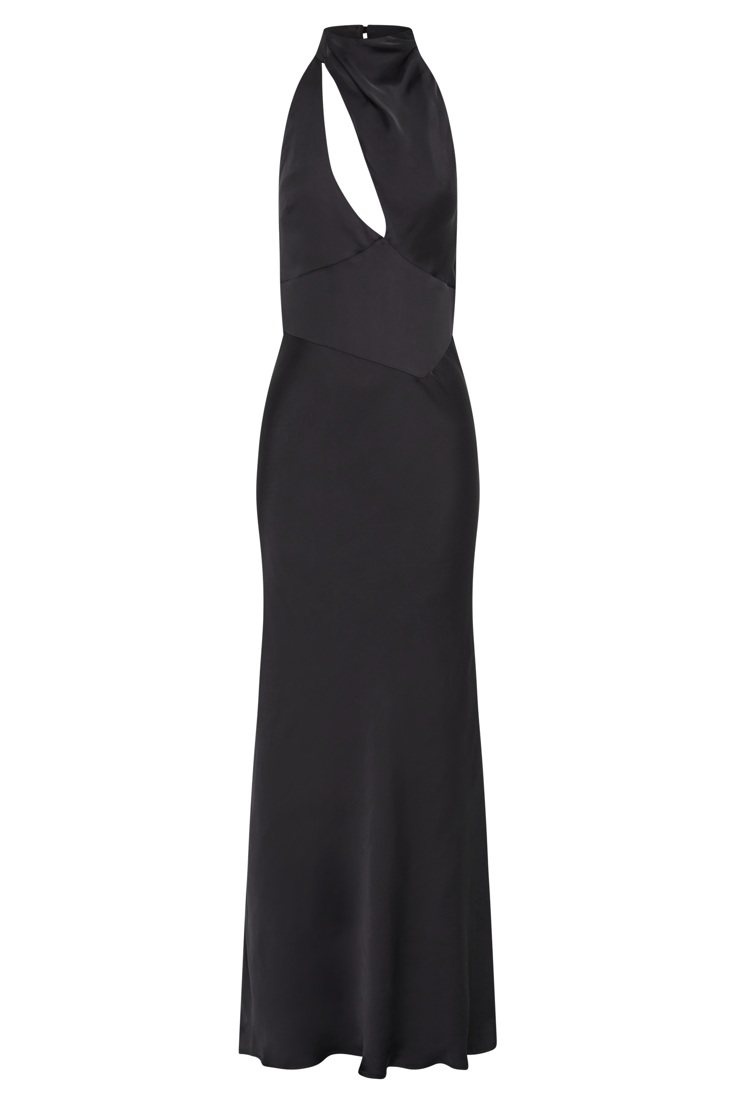 Belladonna Satin Halter Maxi Dress - Black