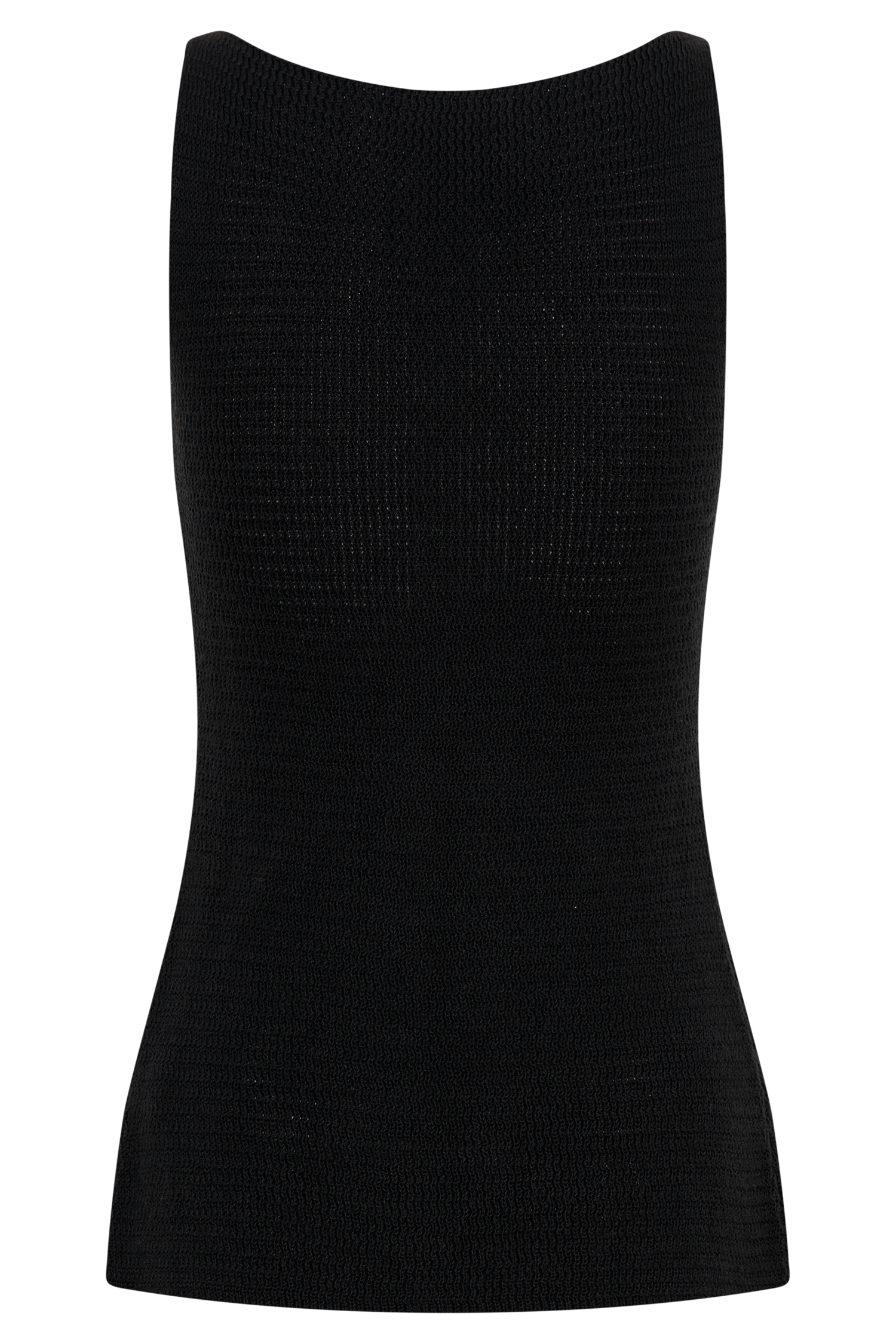 Ridley Knit Tank Top With Split - Black