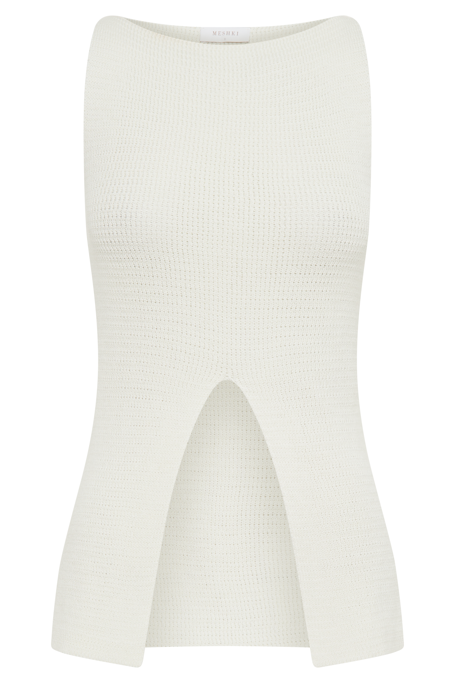 Ridley Knit Tank Top With Split - Ivory