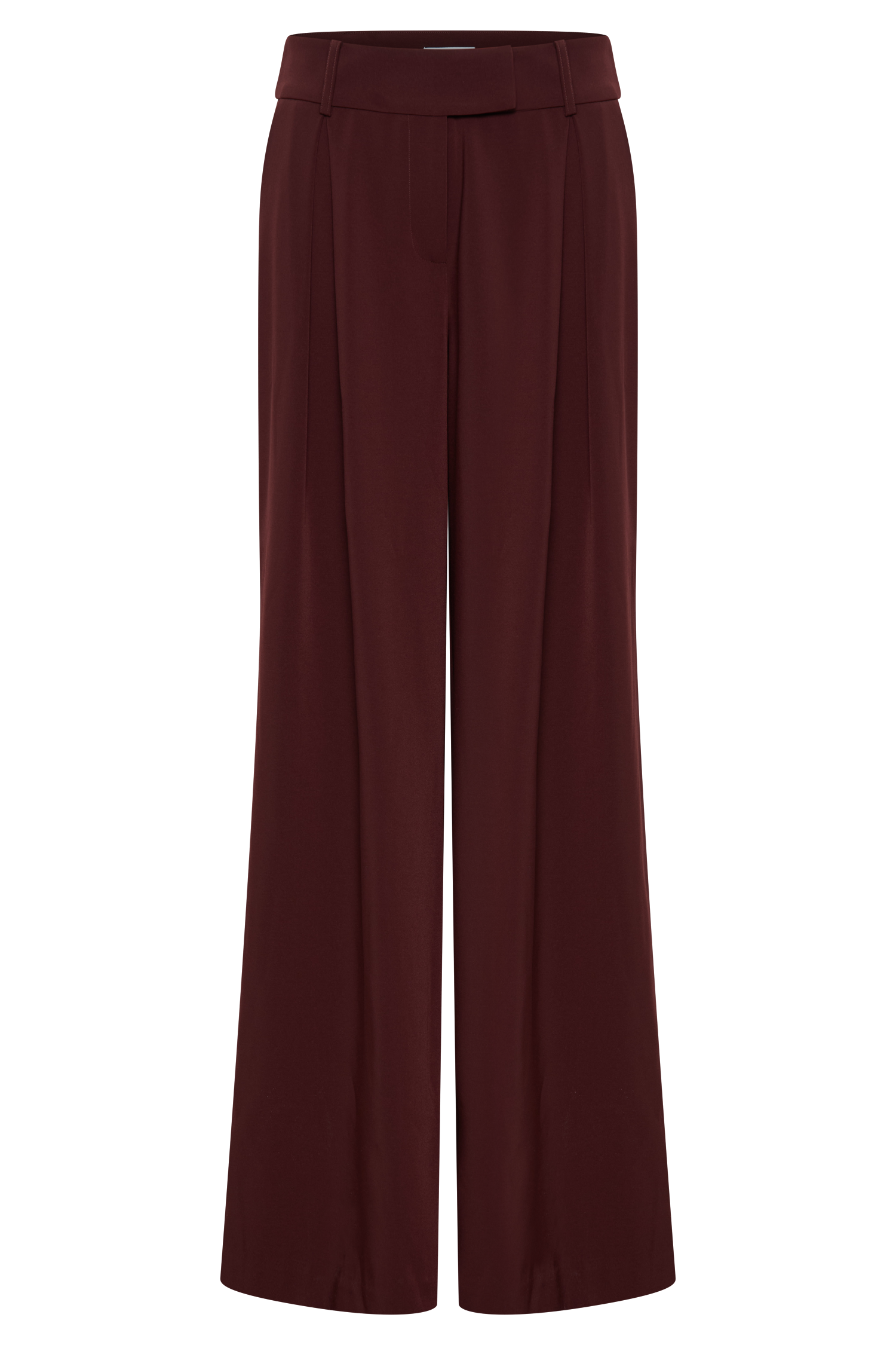 Jacqueline Pleated Wide Leg Pants - Mahogany