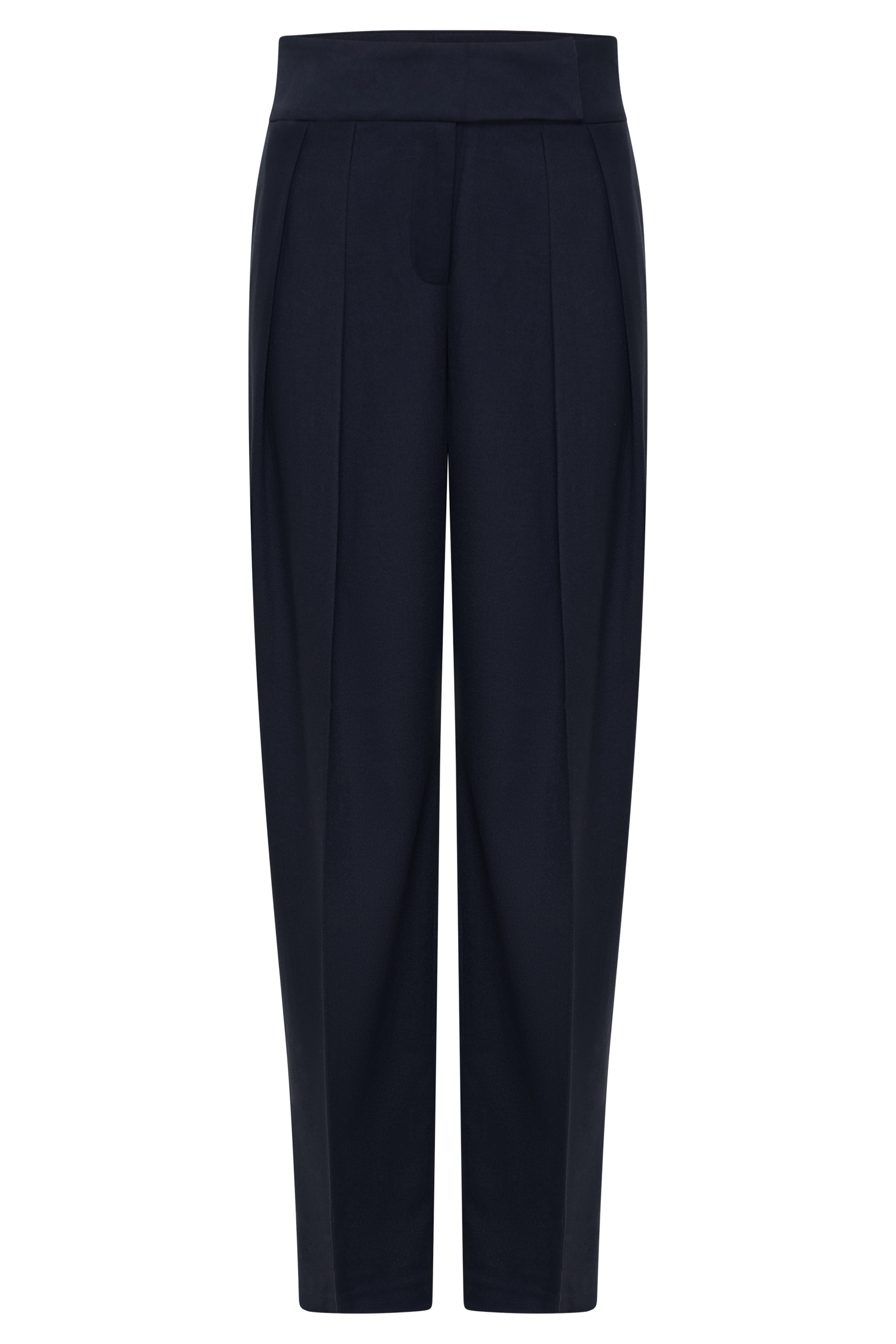 Penelope Pleated High Waisted Pants - Dark Navy