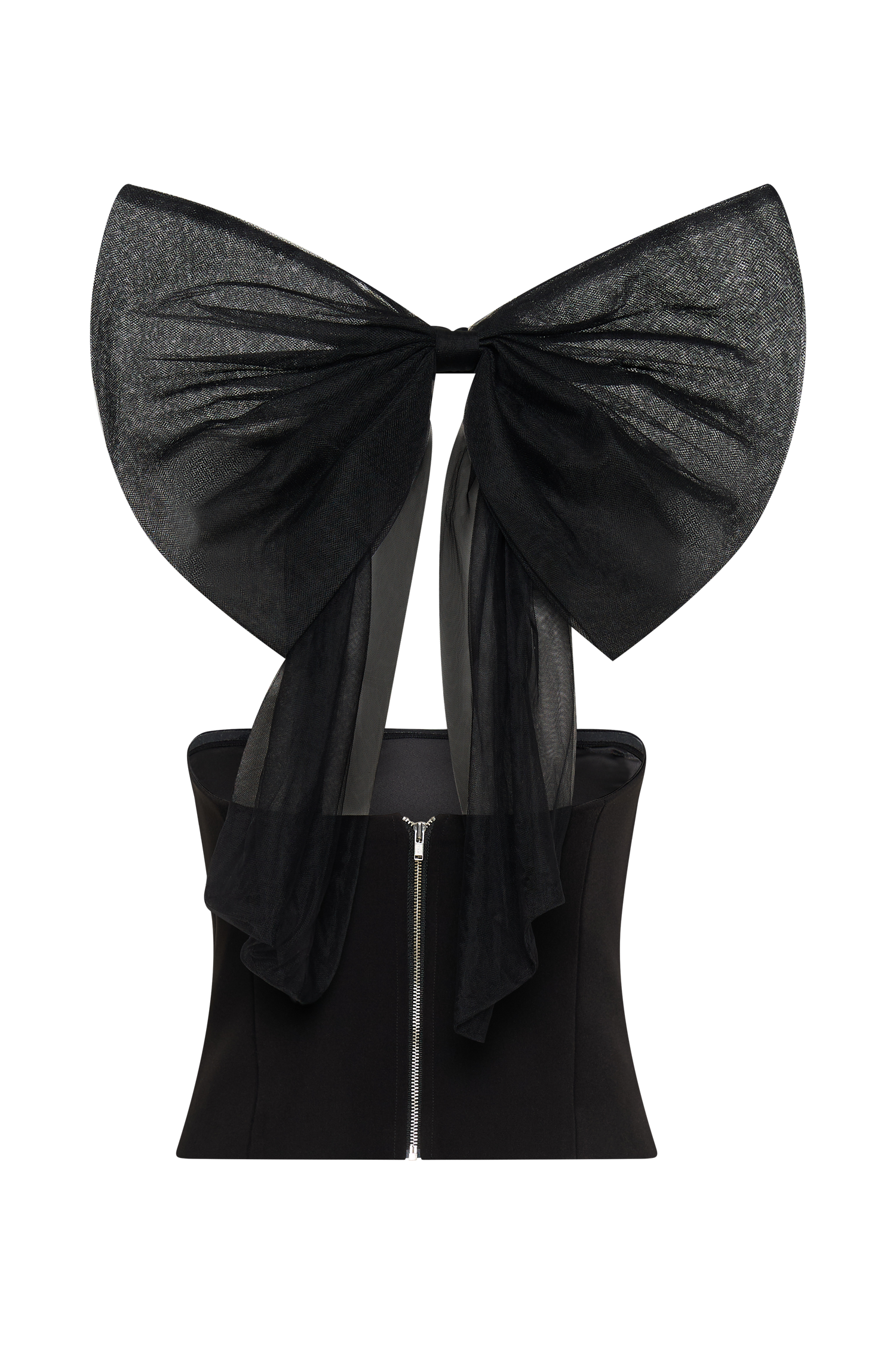 Maryam Tulle Bow Top -  Black