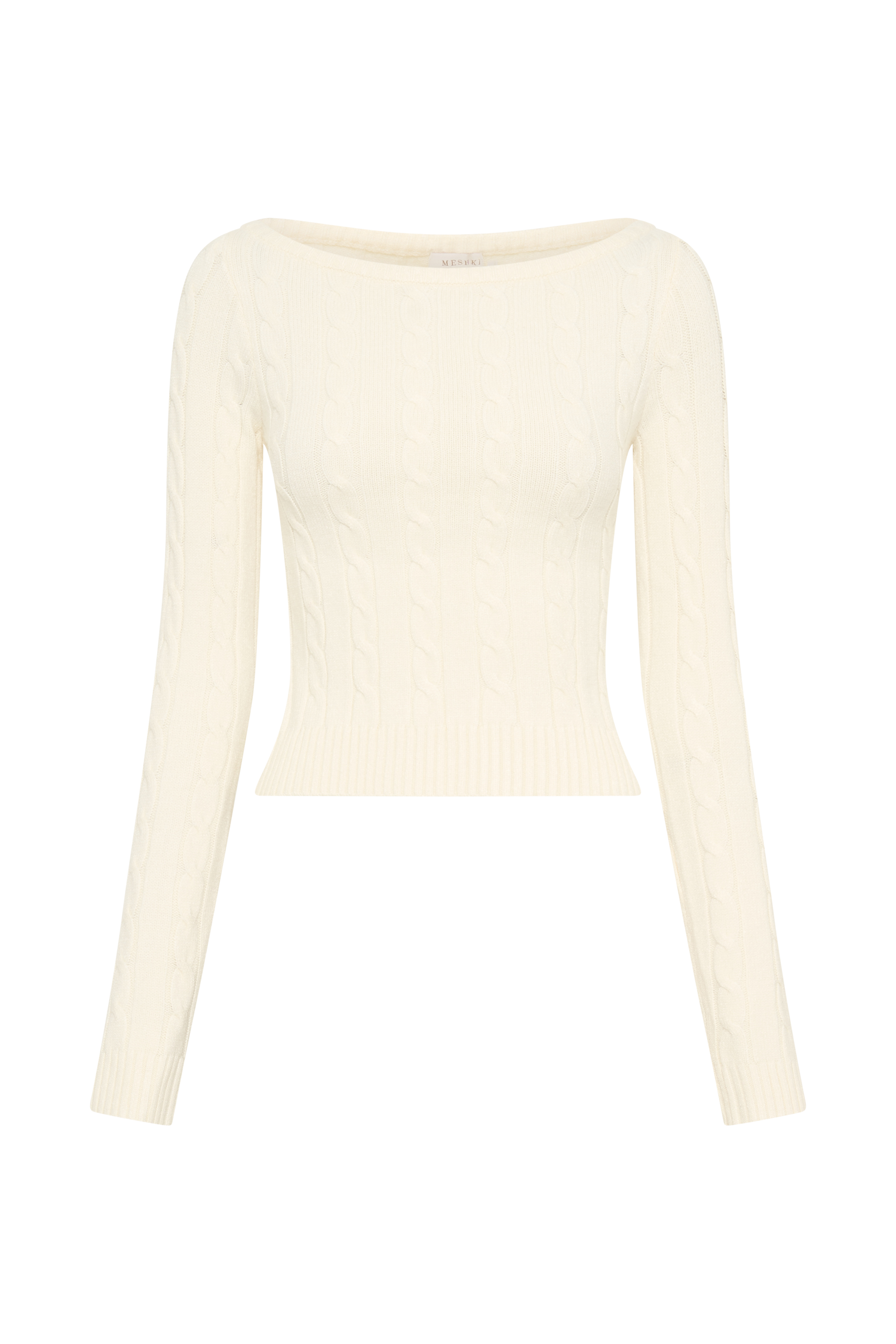 Belinda Off Shoulder Cable Knit Top - Ivory