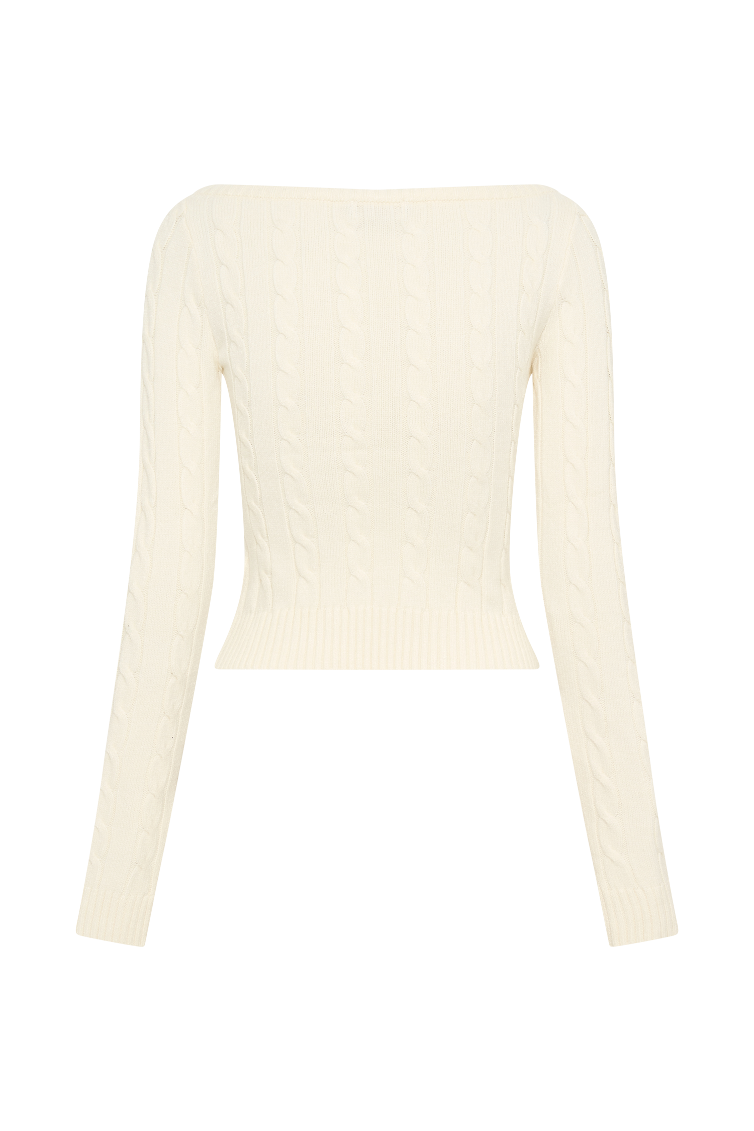 Belinda Off Shoulder Cable Knit Top - Ivory