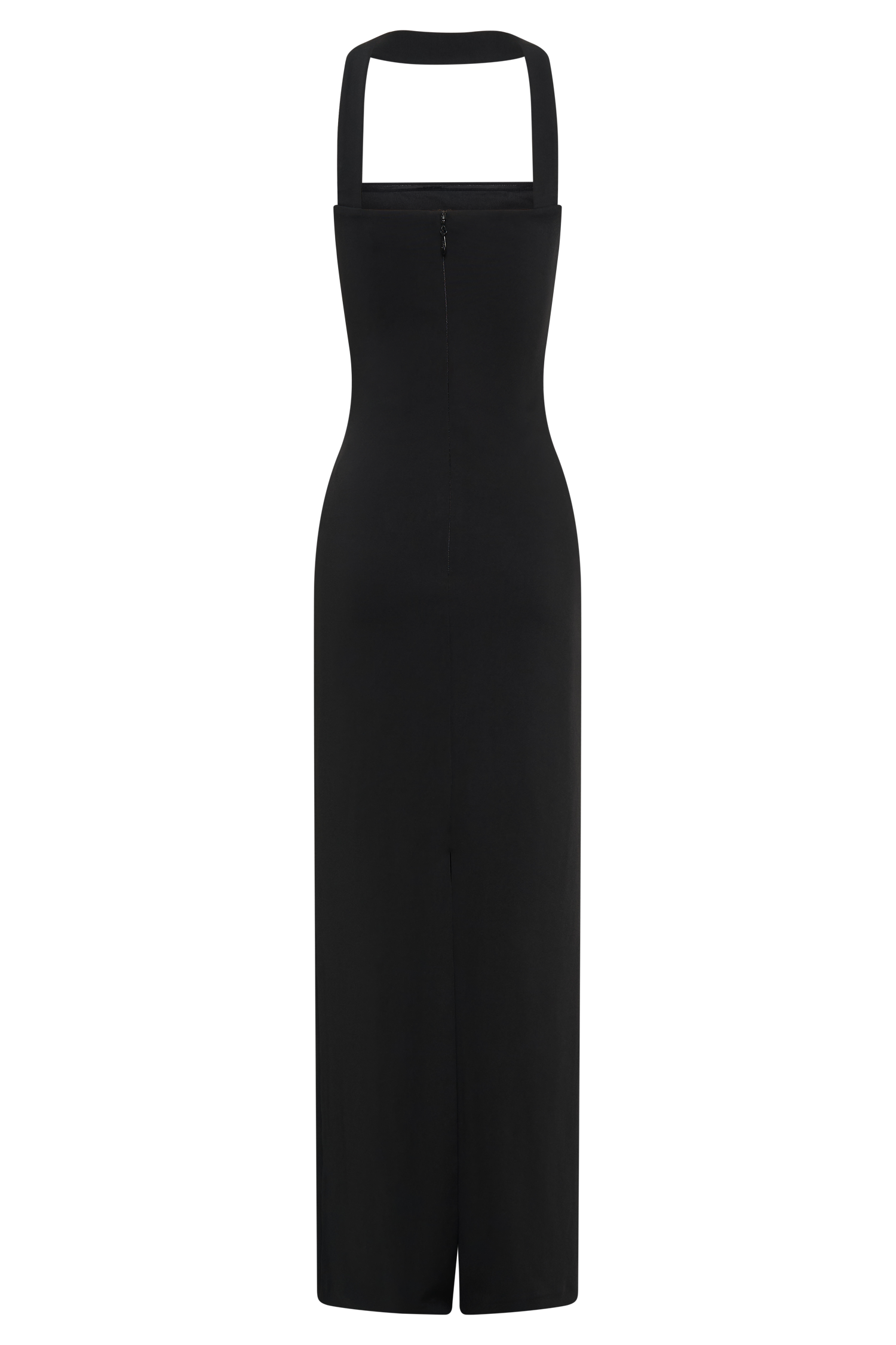 Velma Halter Collar Maxi Dress - Black
