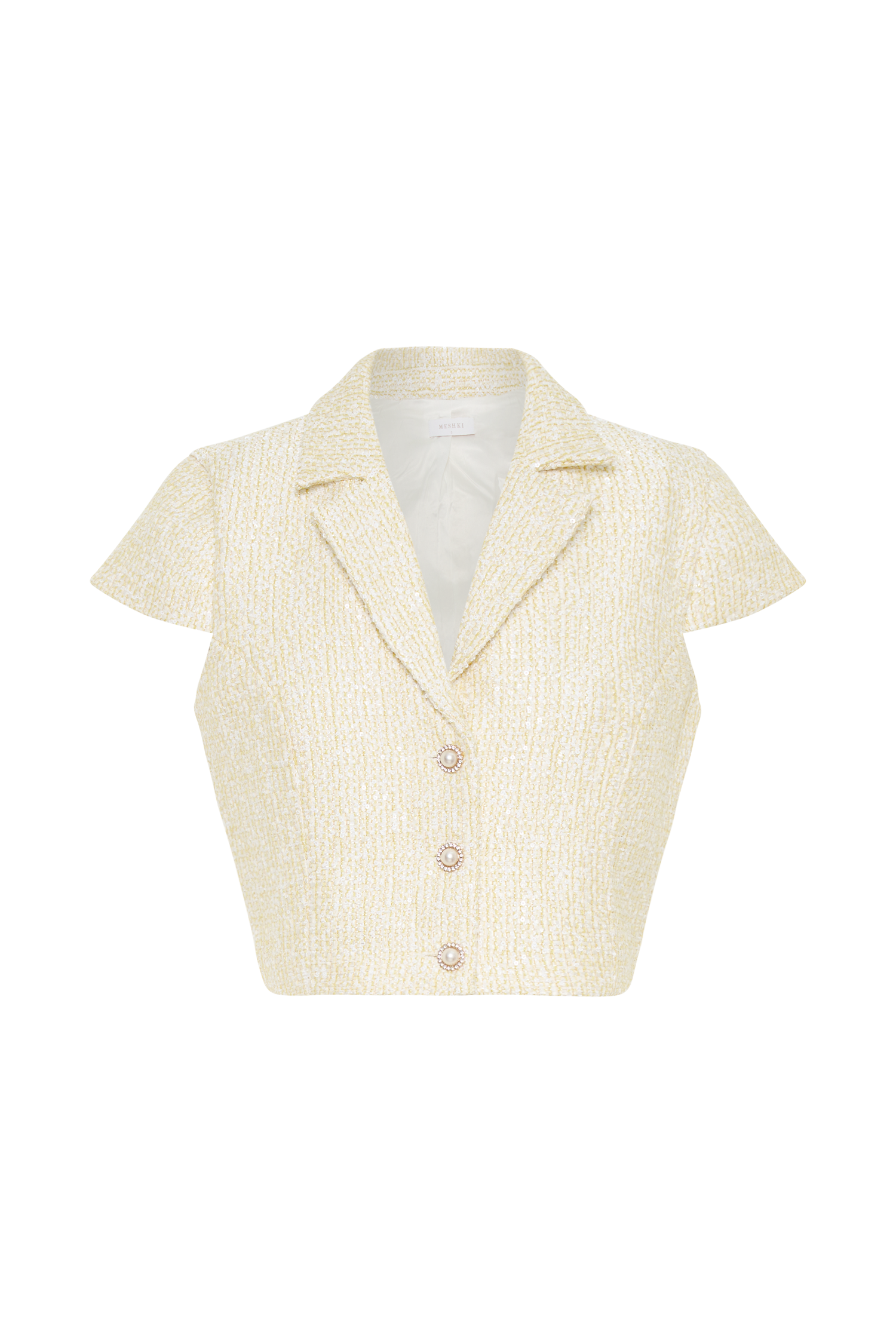 Mercer Tweed Top - Lemon