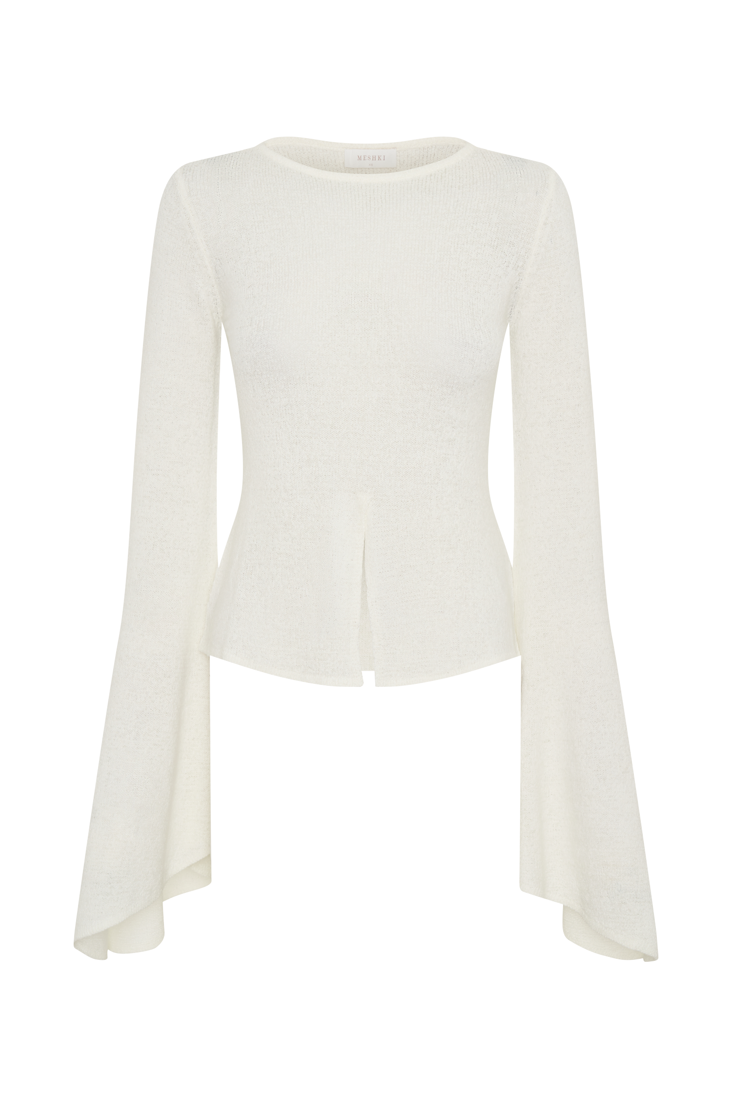 Carey Knit Flare Sleeve Top - Ivory