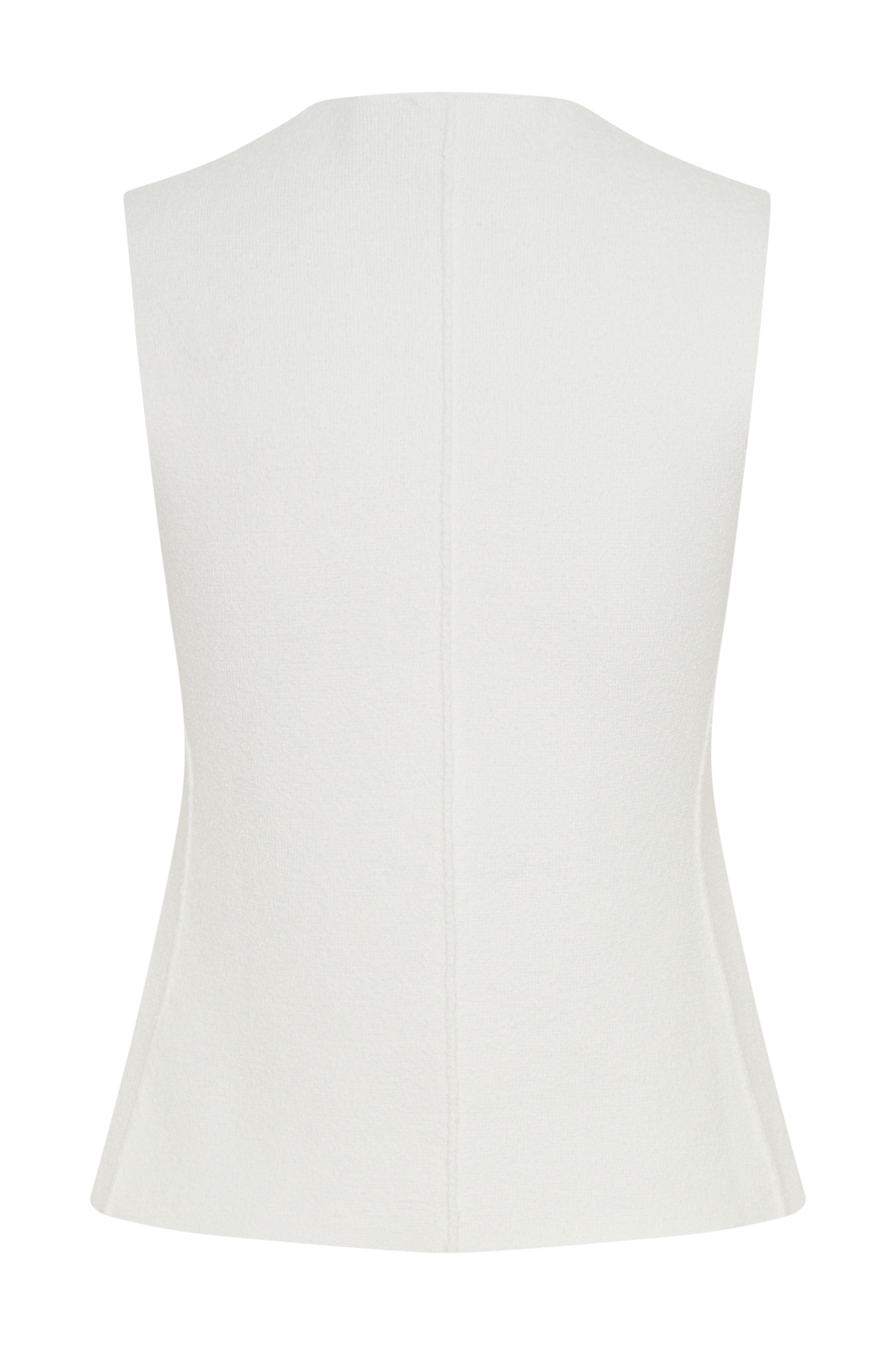 Malika Sleeveless Gold Button Vest - White