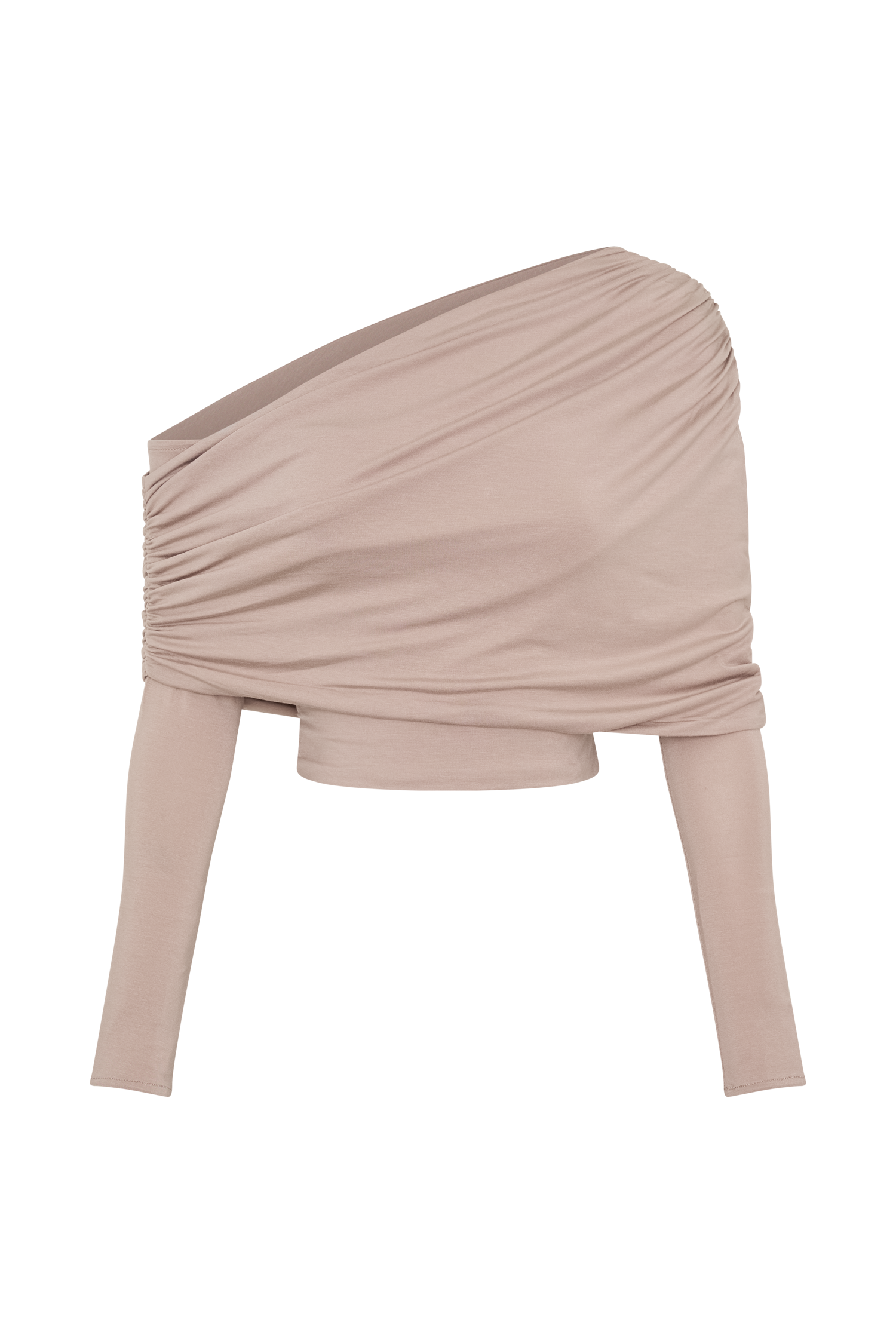 Corinna Modal One Shoulder Top - Mushroom