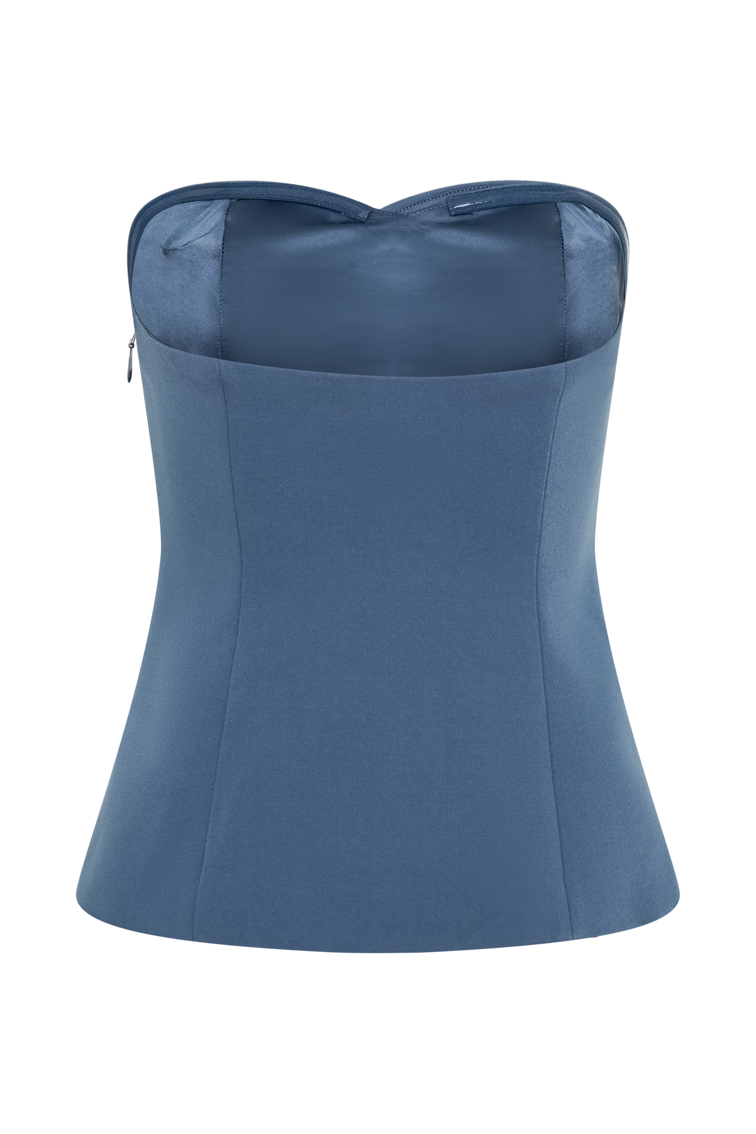 Lindie Strapless Suiting Top - Steel