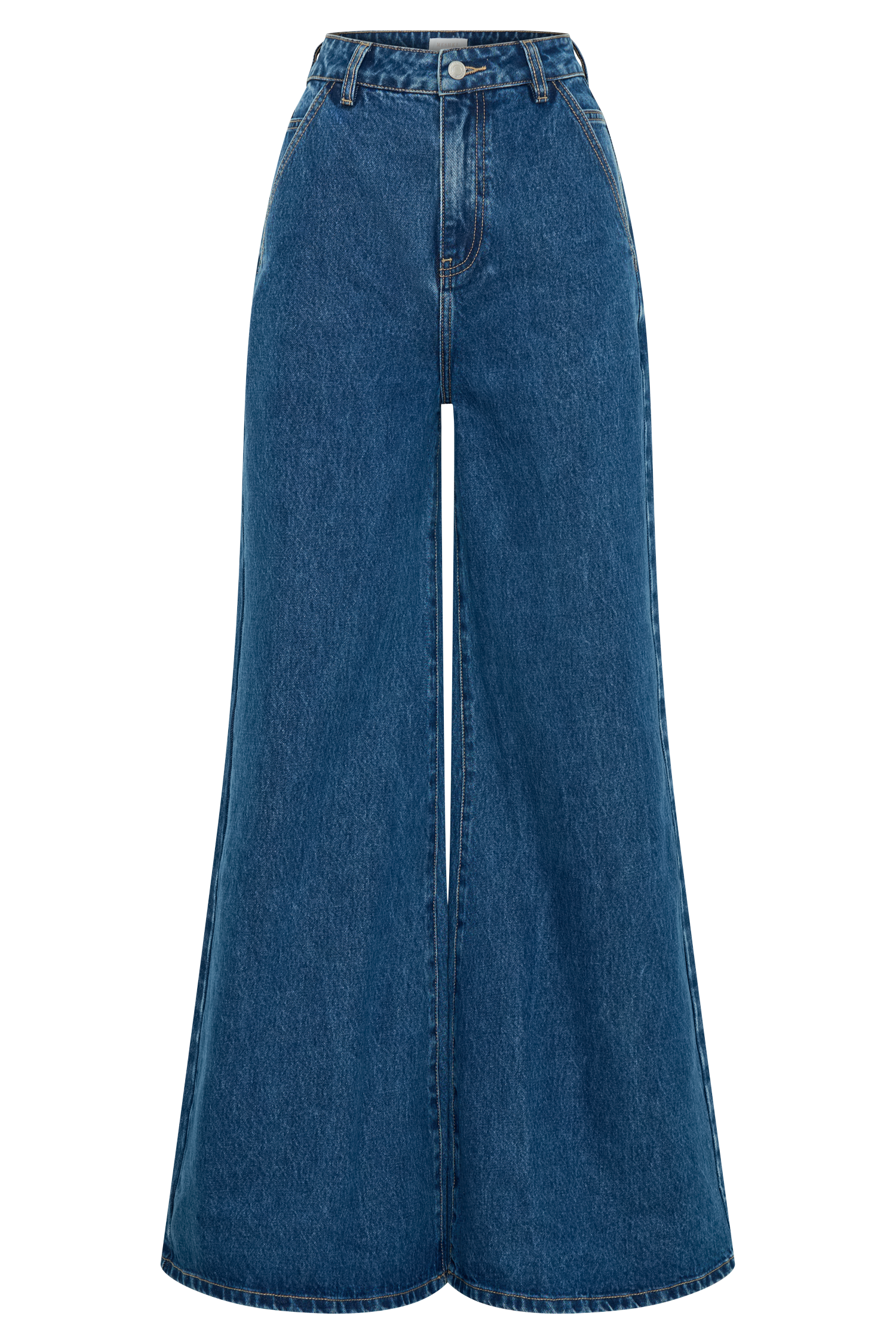 Jen Wide Leg Flare Denim Jeans - Dark Blue